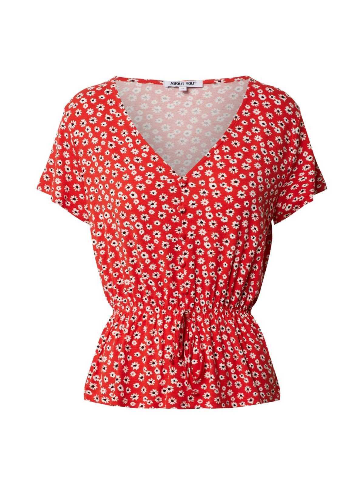 ABOUT YOU Bluza 'Melika'  rdeča / bela