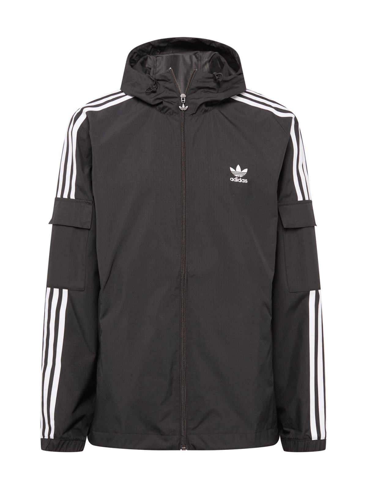 ADIDAS ORIGINALS Prehodna jakna 'Adicolor'  črna / bela