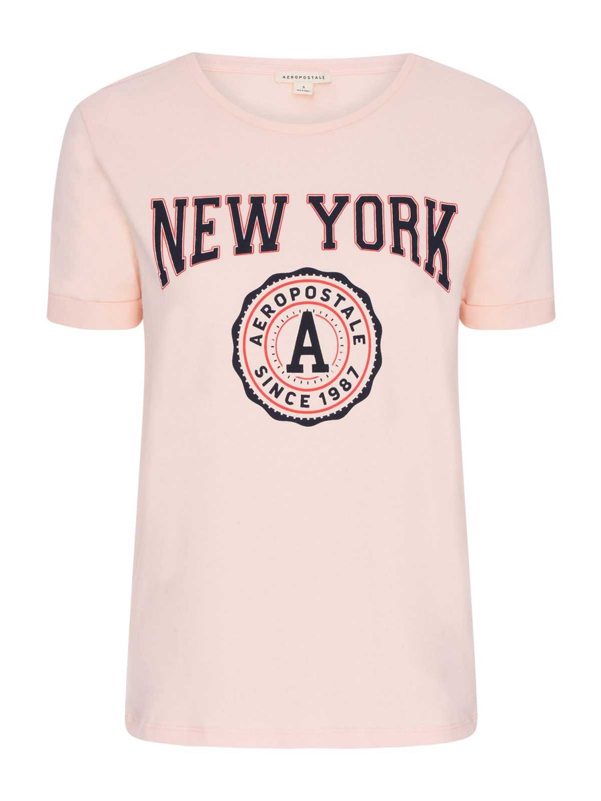 AÉROPOSTALE Majica 'New York'  mornarska / roza / rdeča