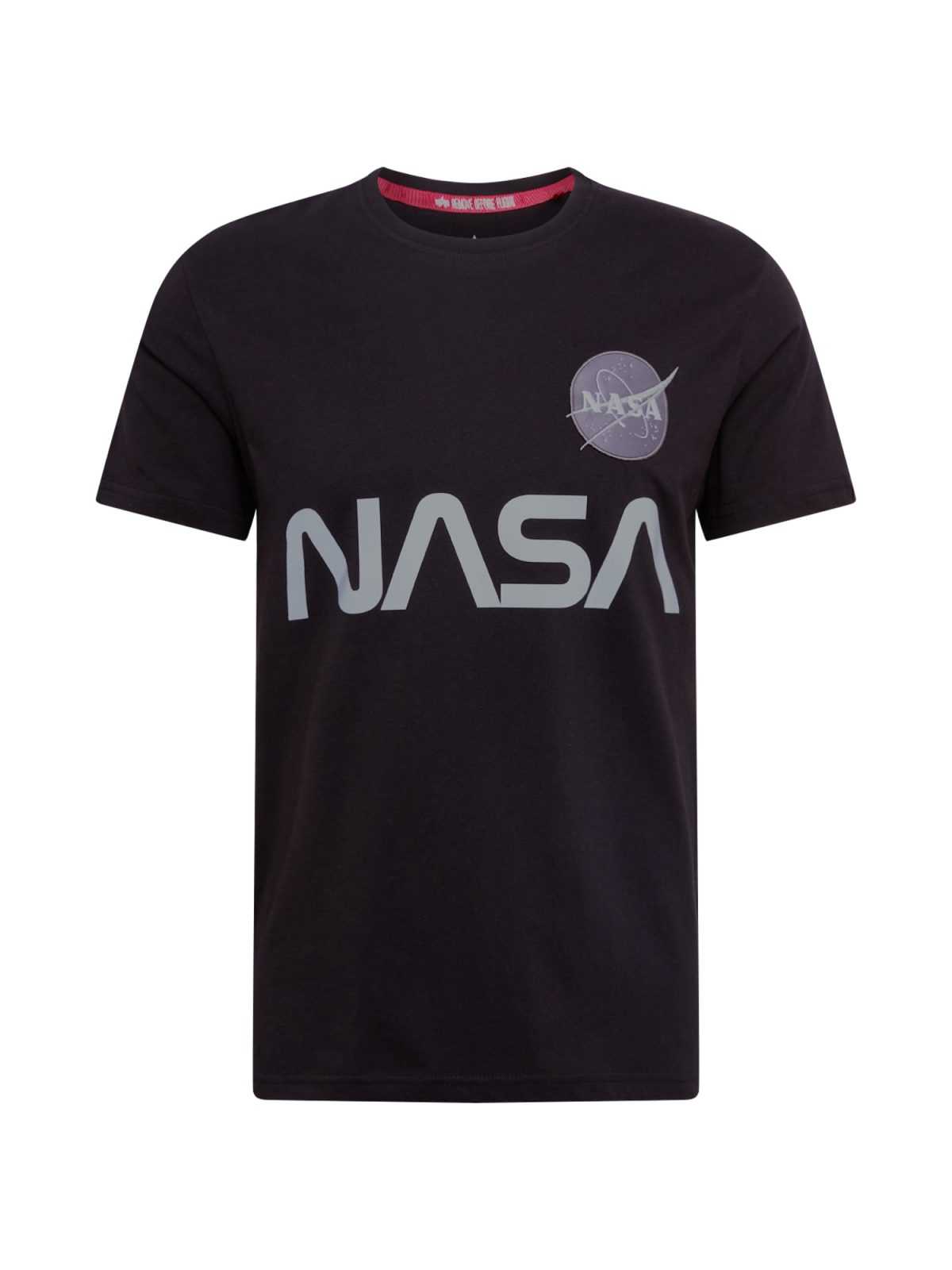 ALPHA INDUSTRIES Majica 'NASA Reflective'  črna