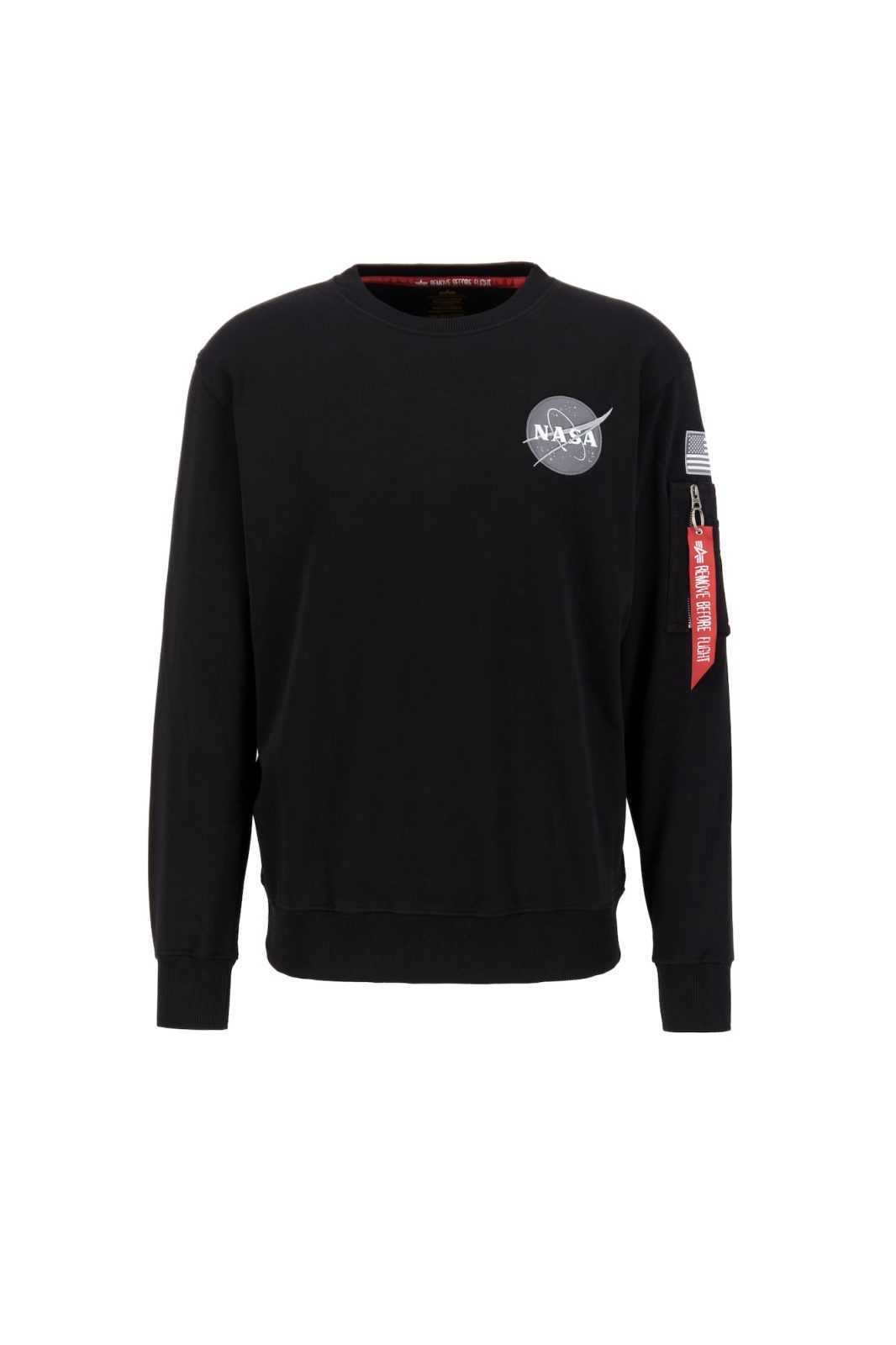 ALPHA INDUSTRIES Majica 'Space Shuttle'  siva / črna / bela