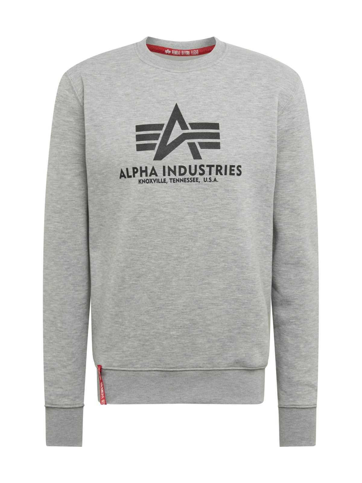 ALPHA INDUSTRIES Majica  antracit / svetlo siva / rdeča