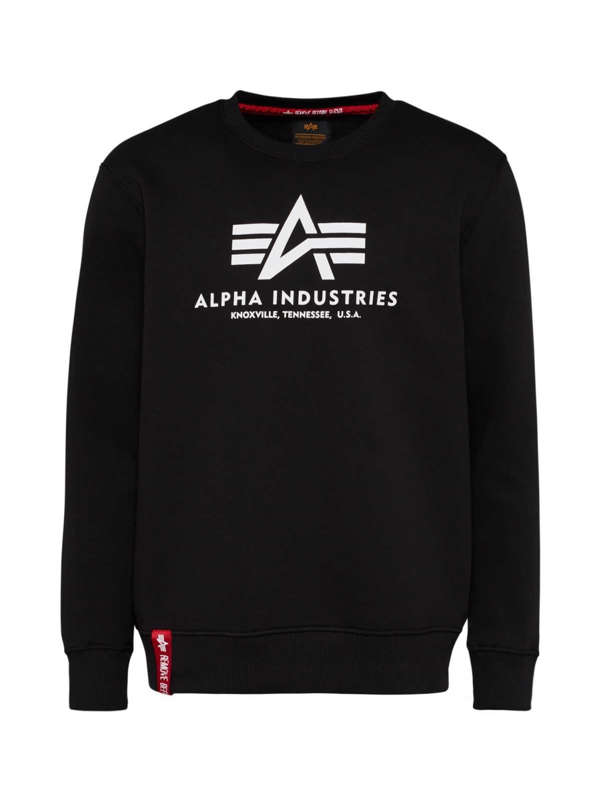 ALPHA INDUSTRIES Majica  črna / bela