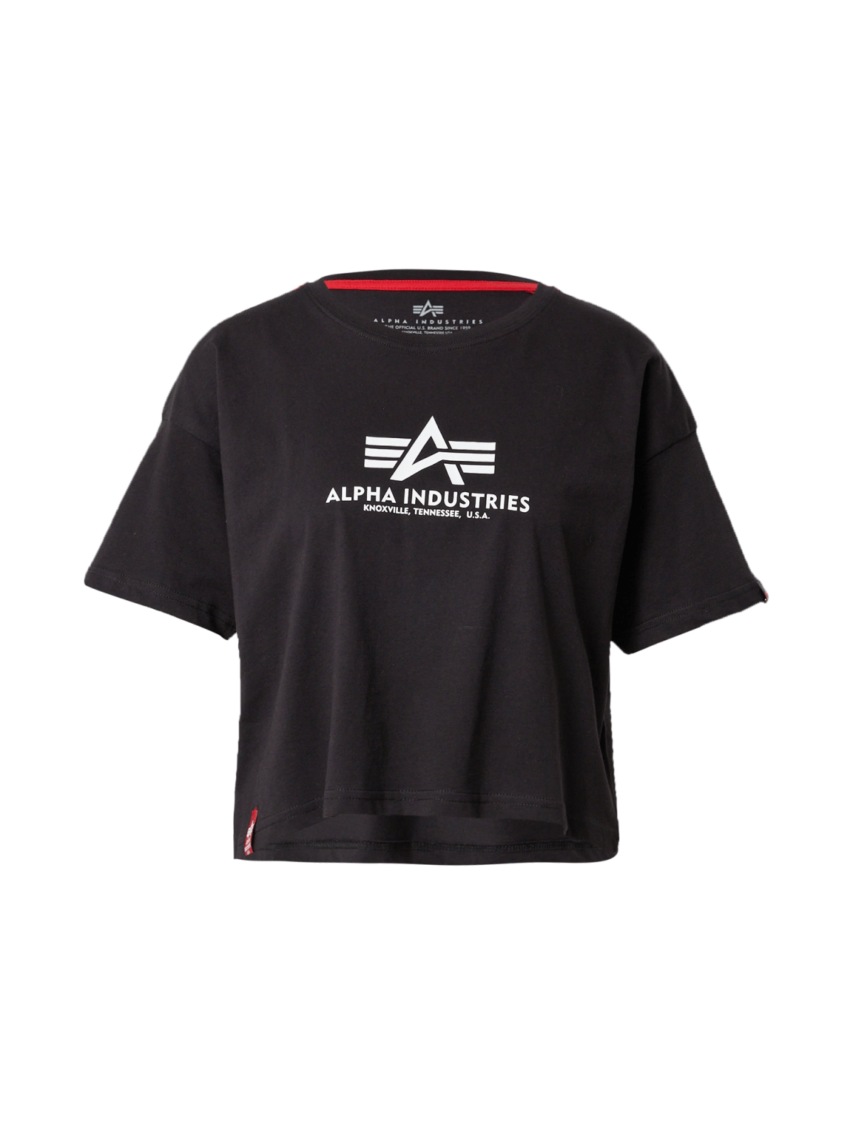 ALPHA INDUSTRIES Majica  črna / bela