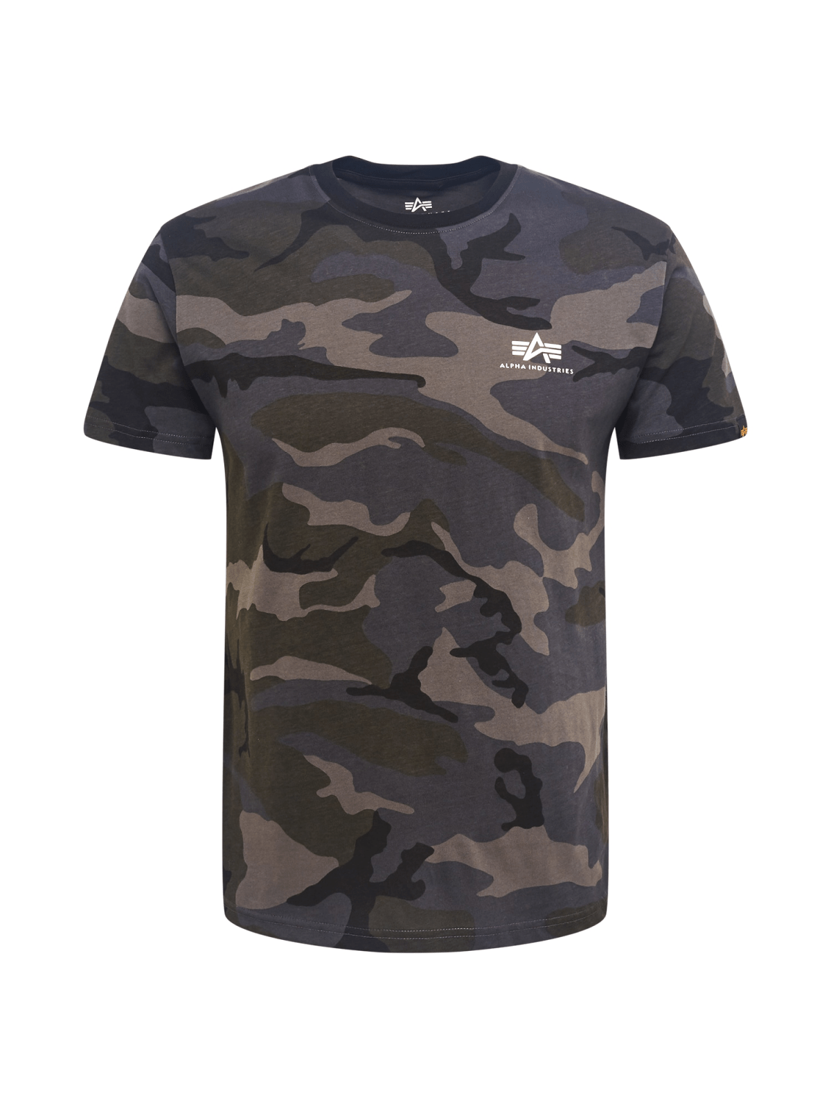 ALPHA INDUSTRIES Majica  temno siva / kaki / črna / bela