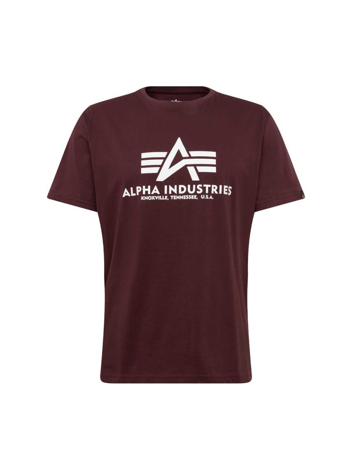 ALPHA INDUSTRIES Majica  vinsko rdeča / bela