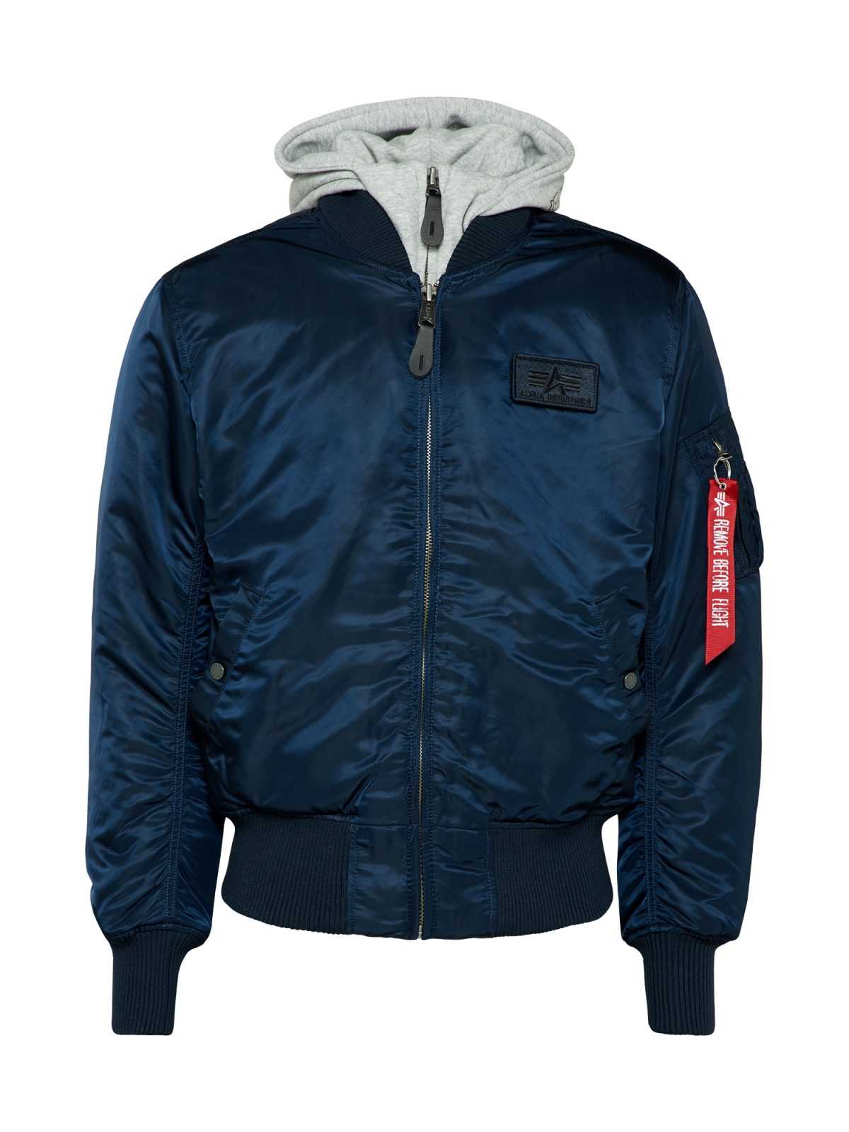 ALPHA INDUSTRIES Prehodna jakna 'MA-1 D-Tec'  temno modra / svetlo siva / rdeča / črna