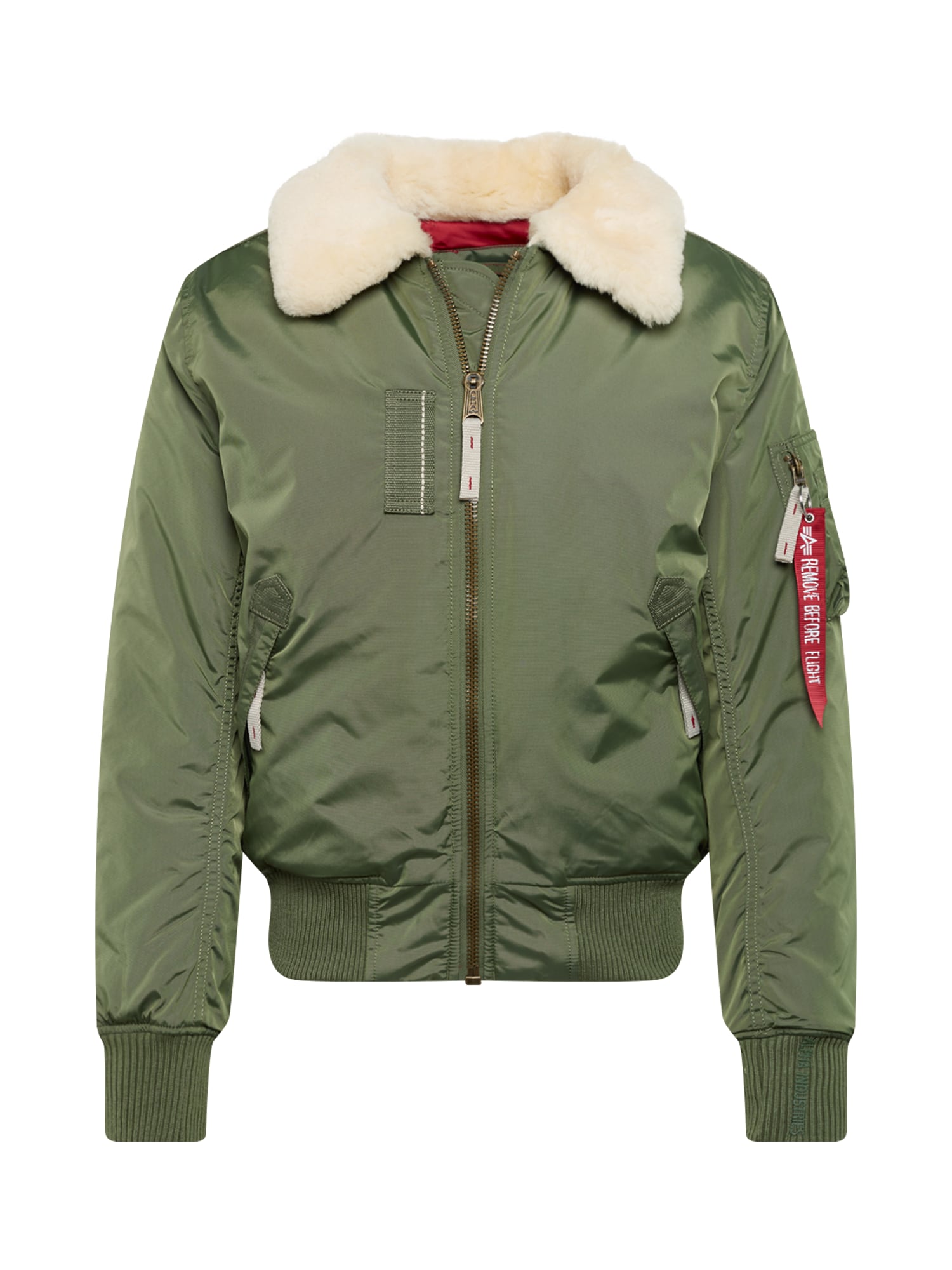 ALPHA INDUSTRIES Zimska jakna 'Injector III'  bež / zelena / rdeča