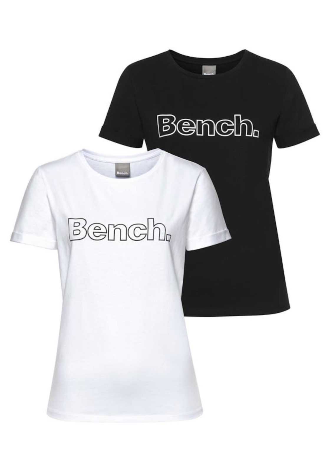 BENCH Majica  črna / bela