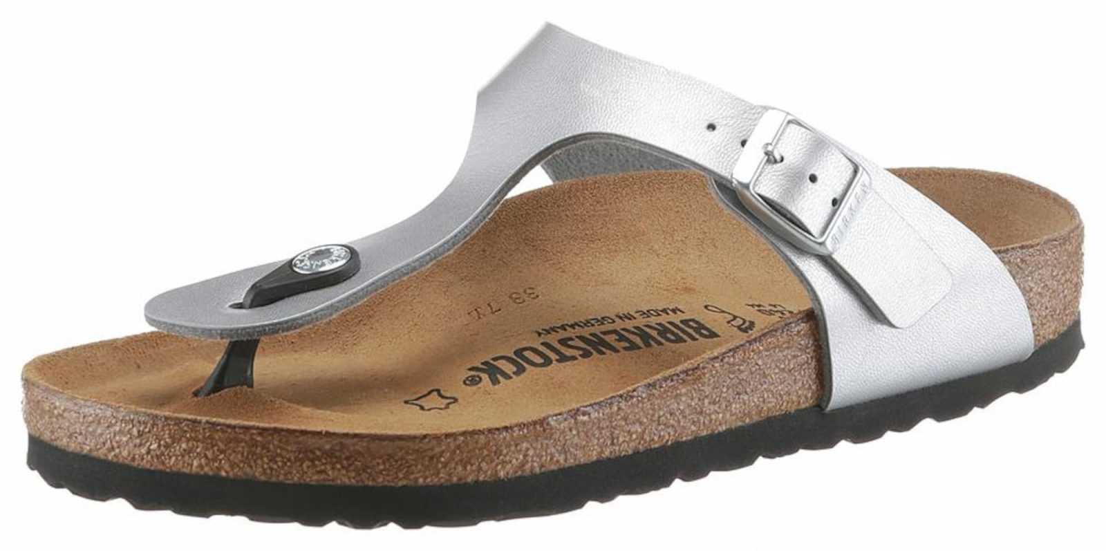 BIRKENSTOCK Sandali 'Gizeh'  srebrna