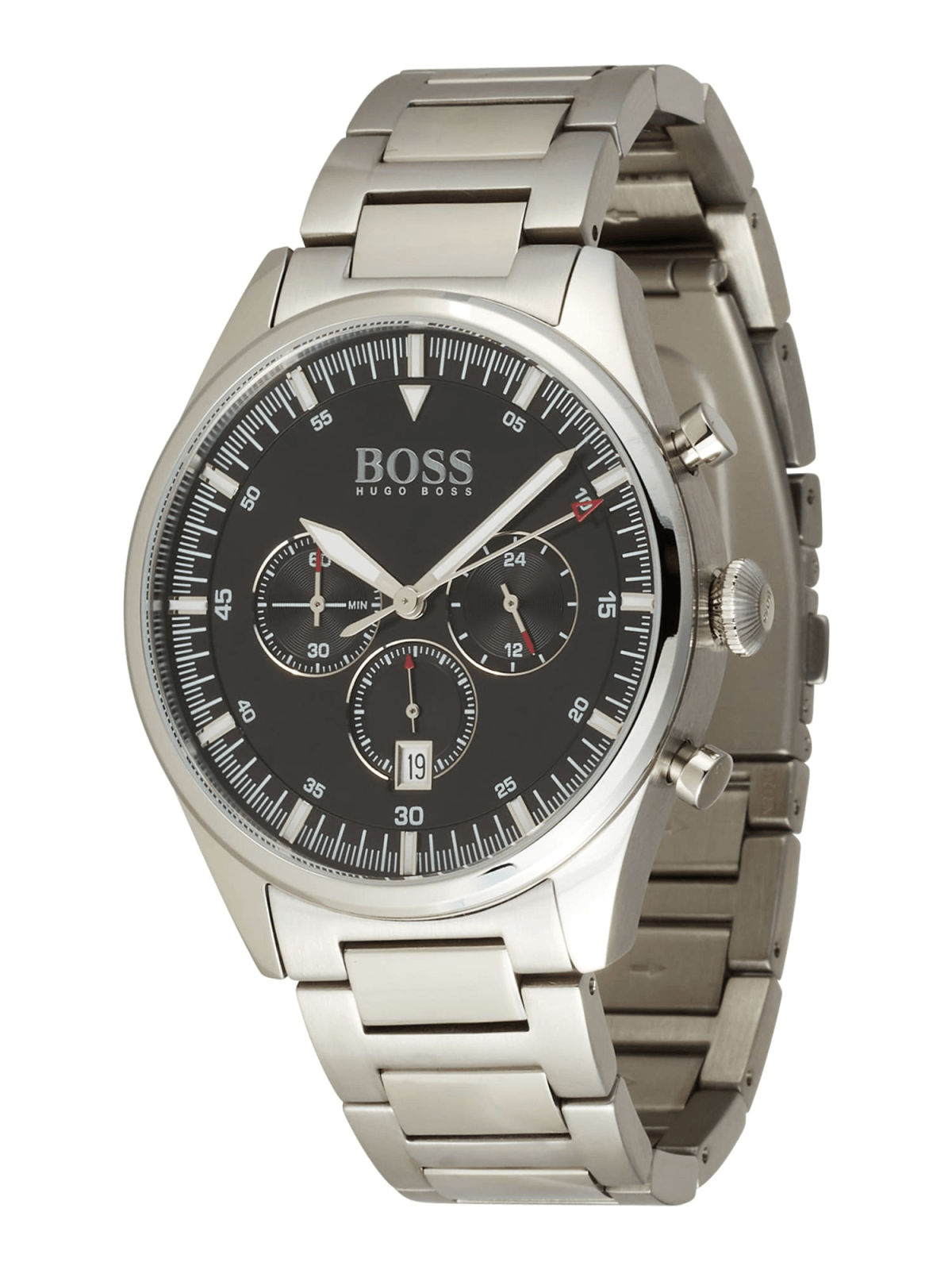 BOSS Black Analogna ura 'Pioneer'  pastelno rdeča / črna / srebrna