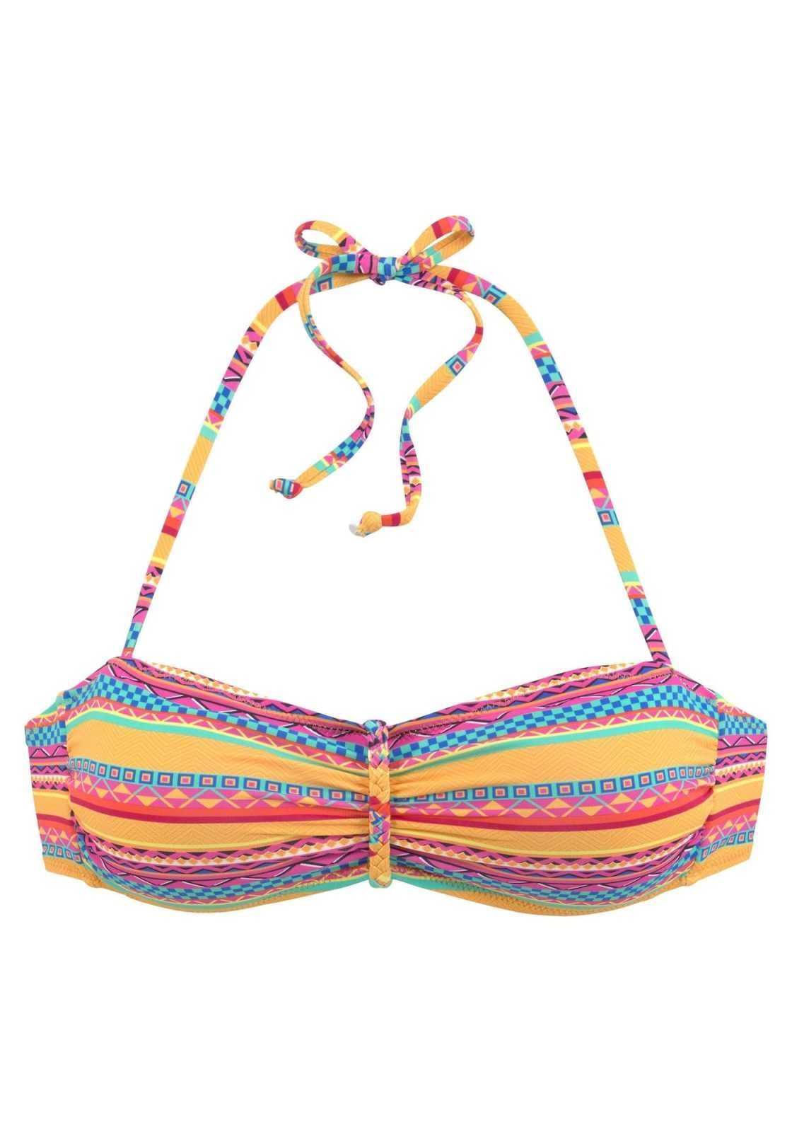 BUFFALO Bikini zgornji del 'Lux'  modra / rumena / oranžna / roza
