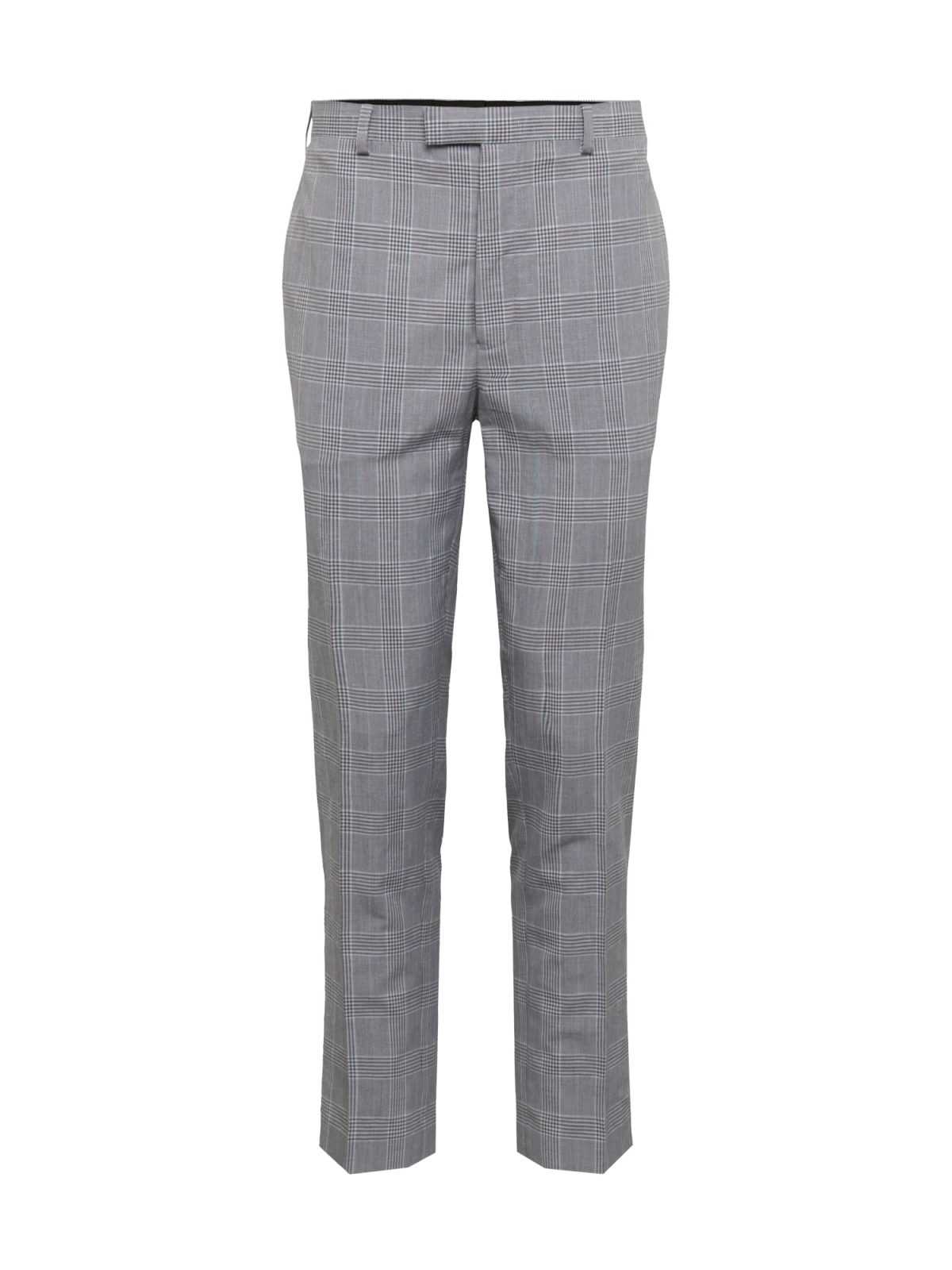 BURTON MENSWEAR LONDON Hlače na rob 'SKFF GRY GREEN CHECK'  siva