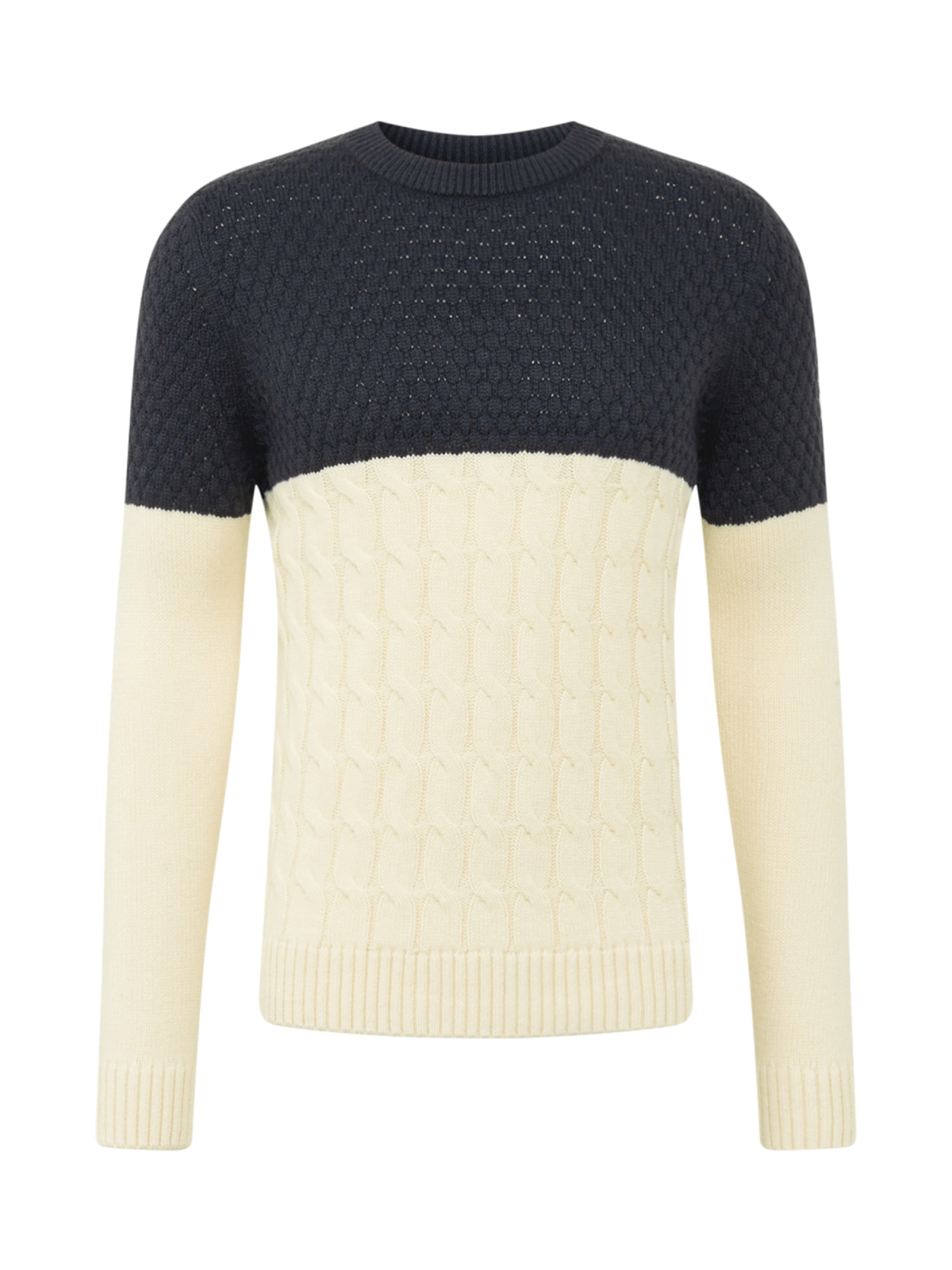 BURTON MENSWEAR LONDON Pulover  kremna / mornarska