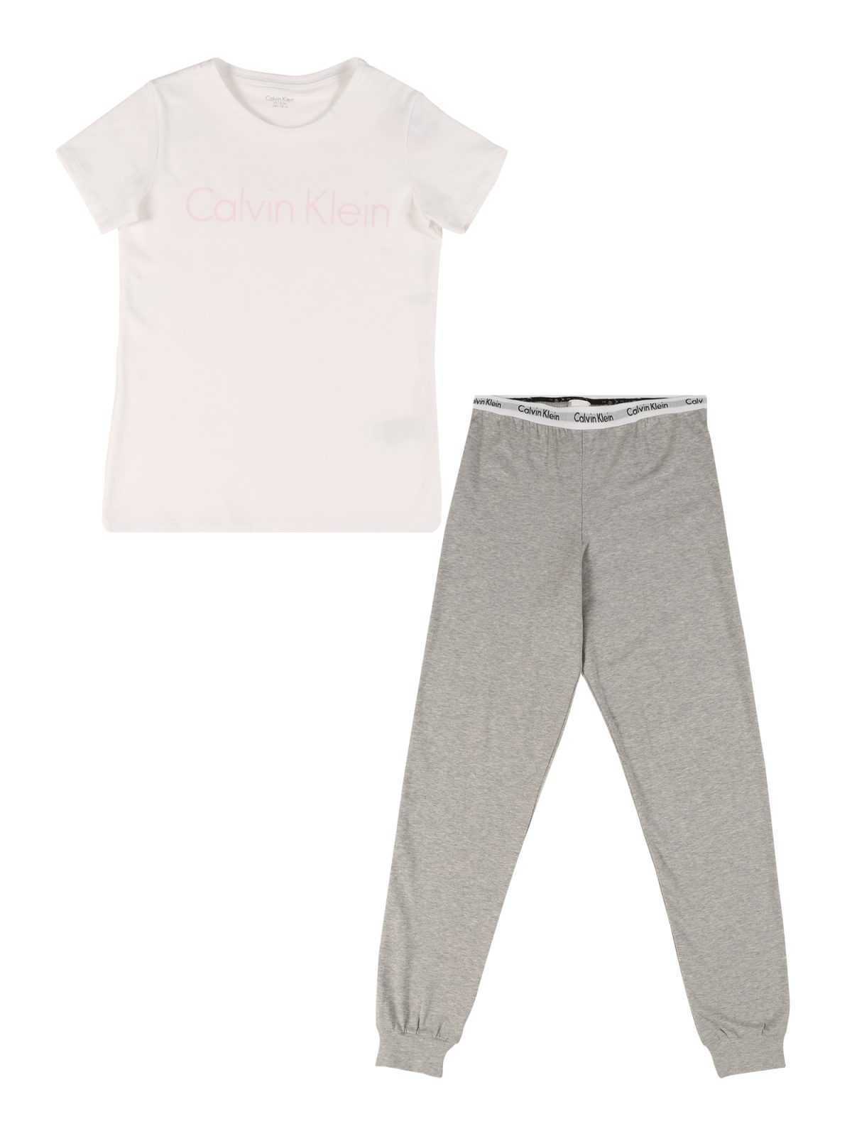 Calvin Klein Underwear Pižama  siva / bela