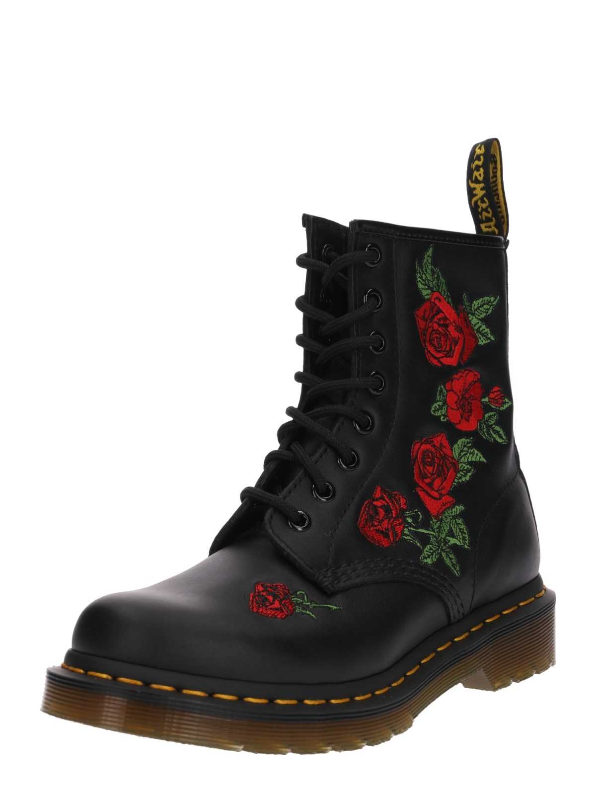 Dr. Martens Gležnarji z vezalkami  zelena / rdeča / črna