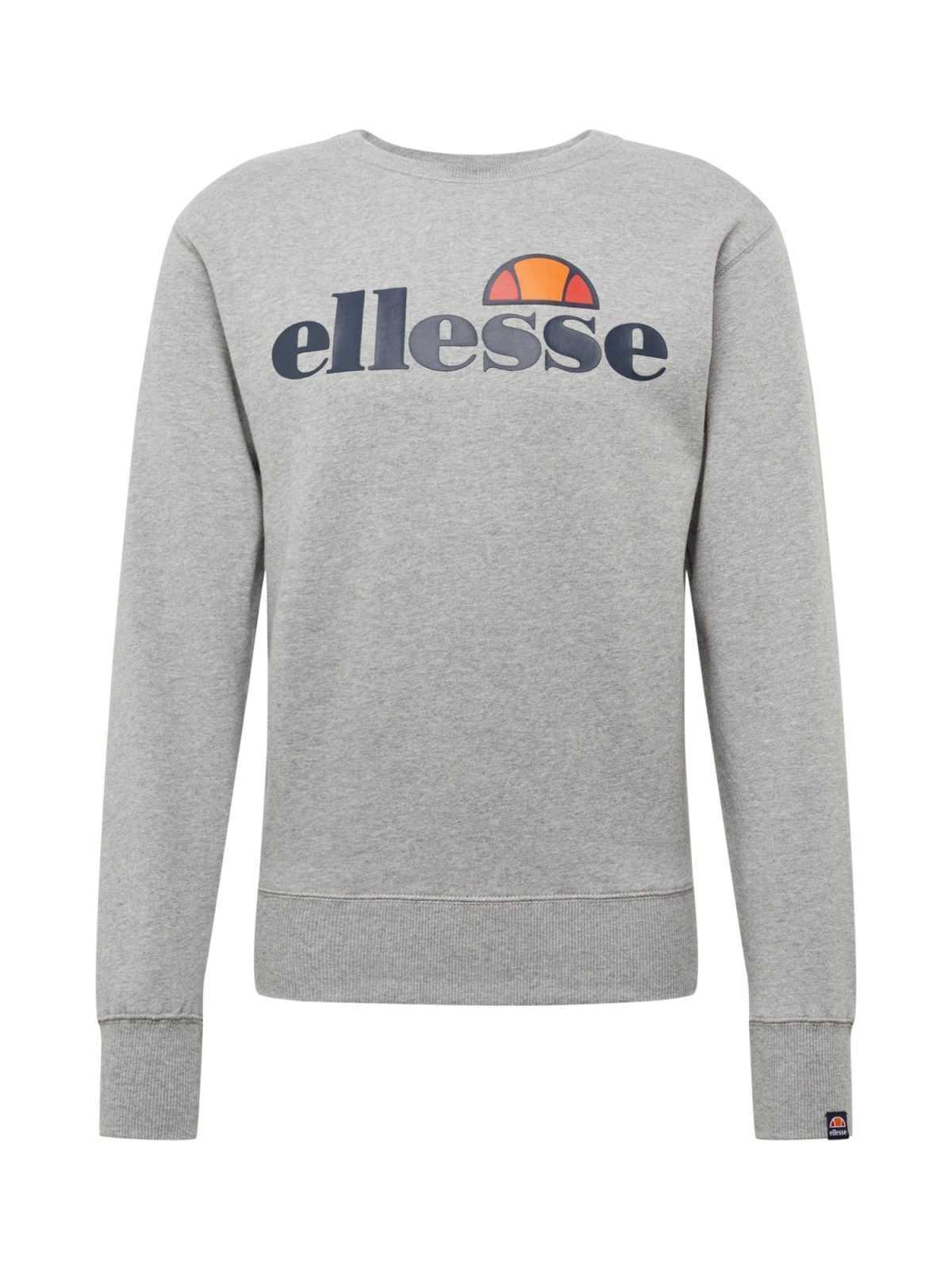 ELLESSE Majica  temno siva / pegasto siva / oranžna / rdeča
