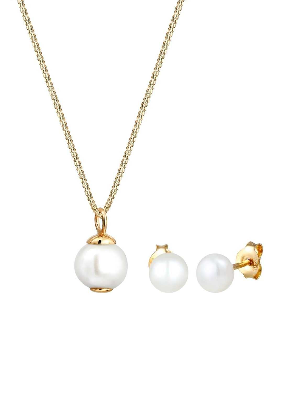 ELLI Set nakita  zlata / biserno bela