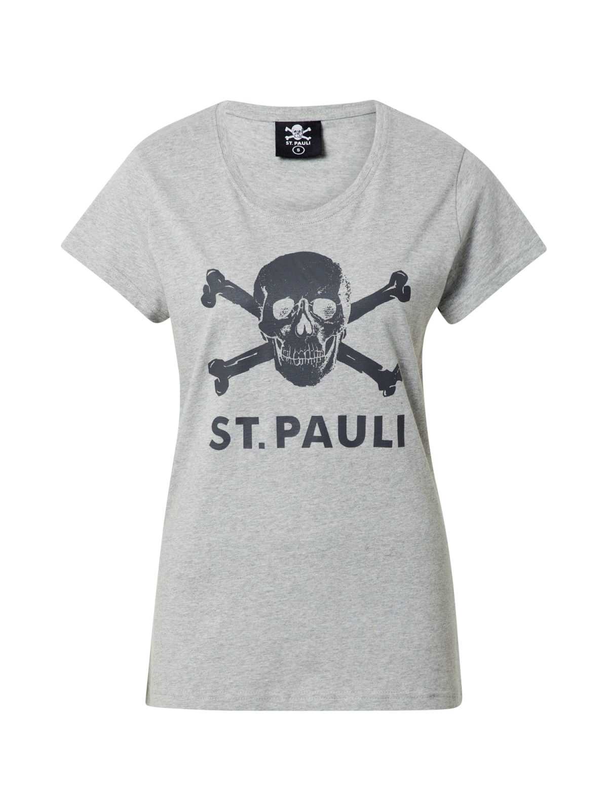 FC St. Pauli Majica 'Totenkopf'  antracit / pegasto siva