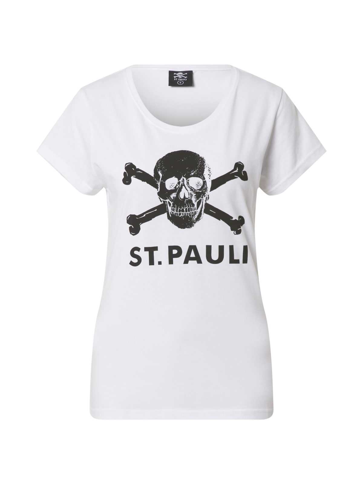 FC St. Pauli Majica 'Totenkopf'  črna / bela