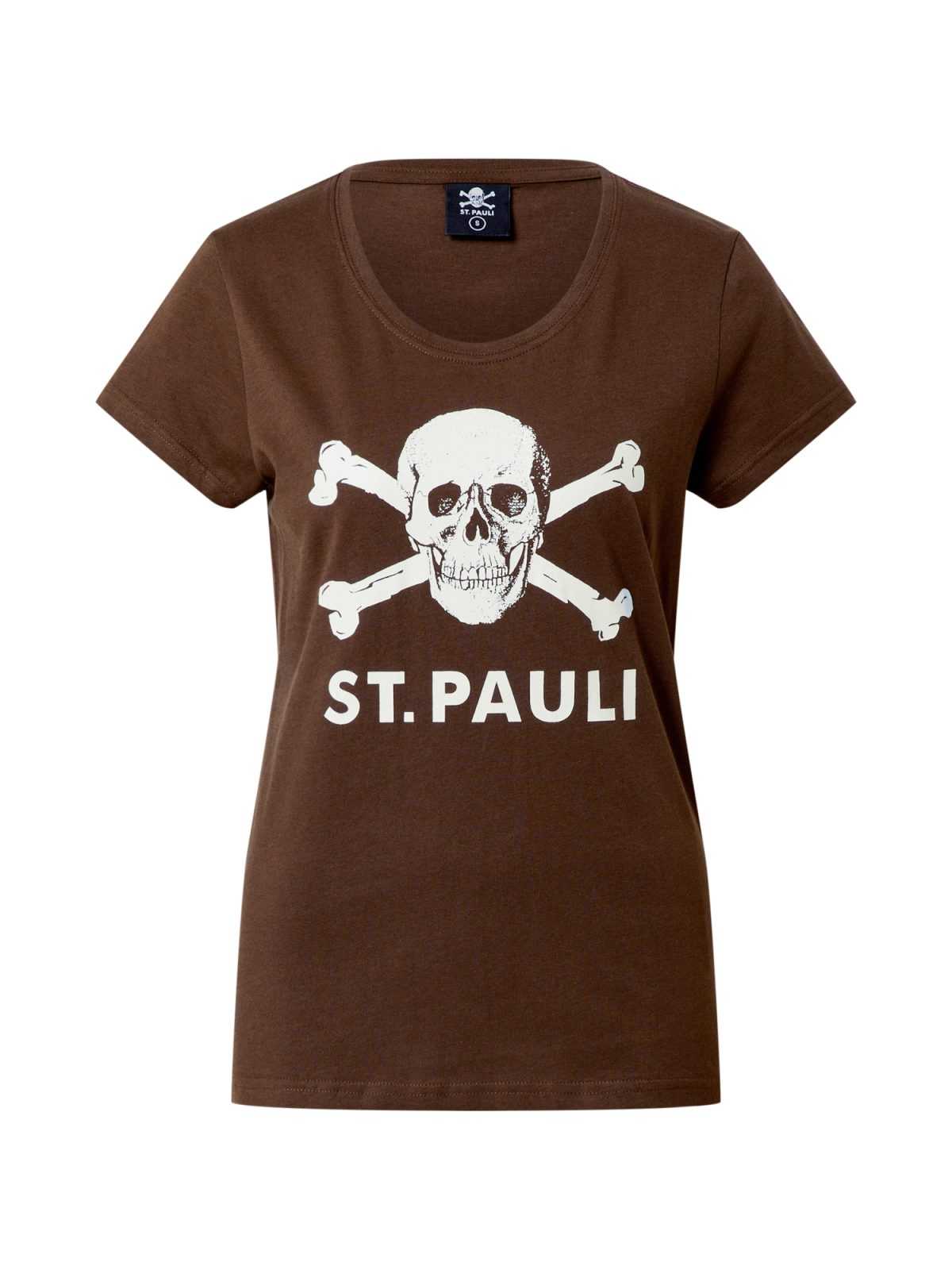 FC St. Pauli Majica 'Totenkopf'  rjava / bela