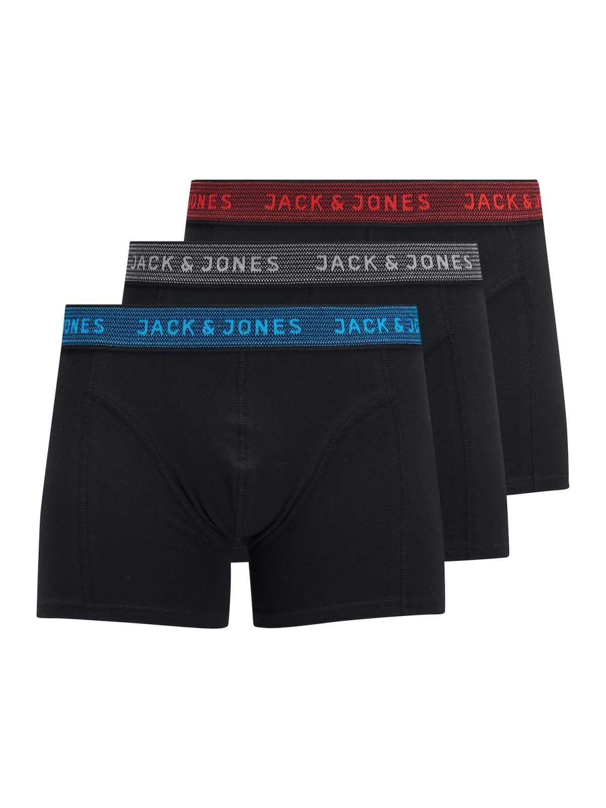 JACK & JONES Boksarice  modra / siva / rdeča / črna