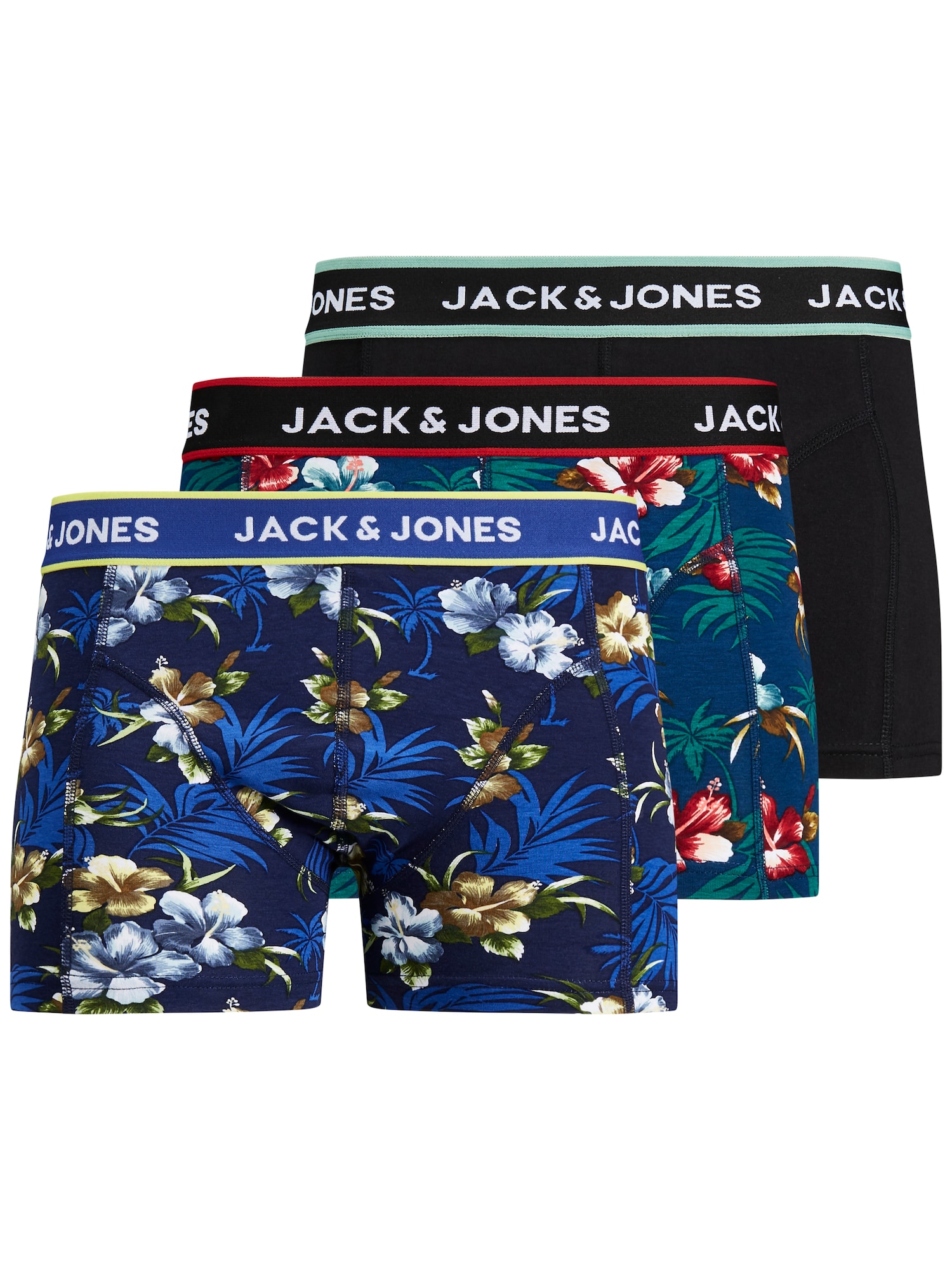 JACK & JONES Boksarice  modra / zelena / rdeča / črna / bela