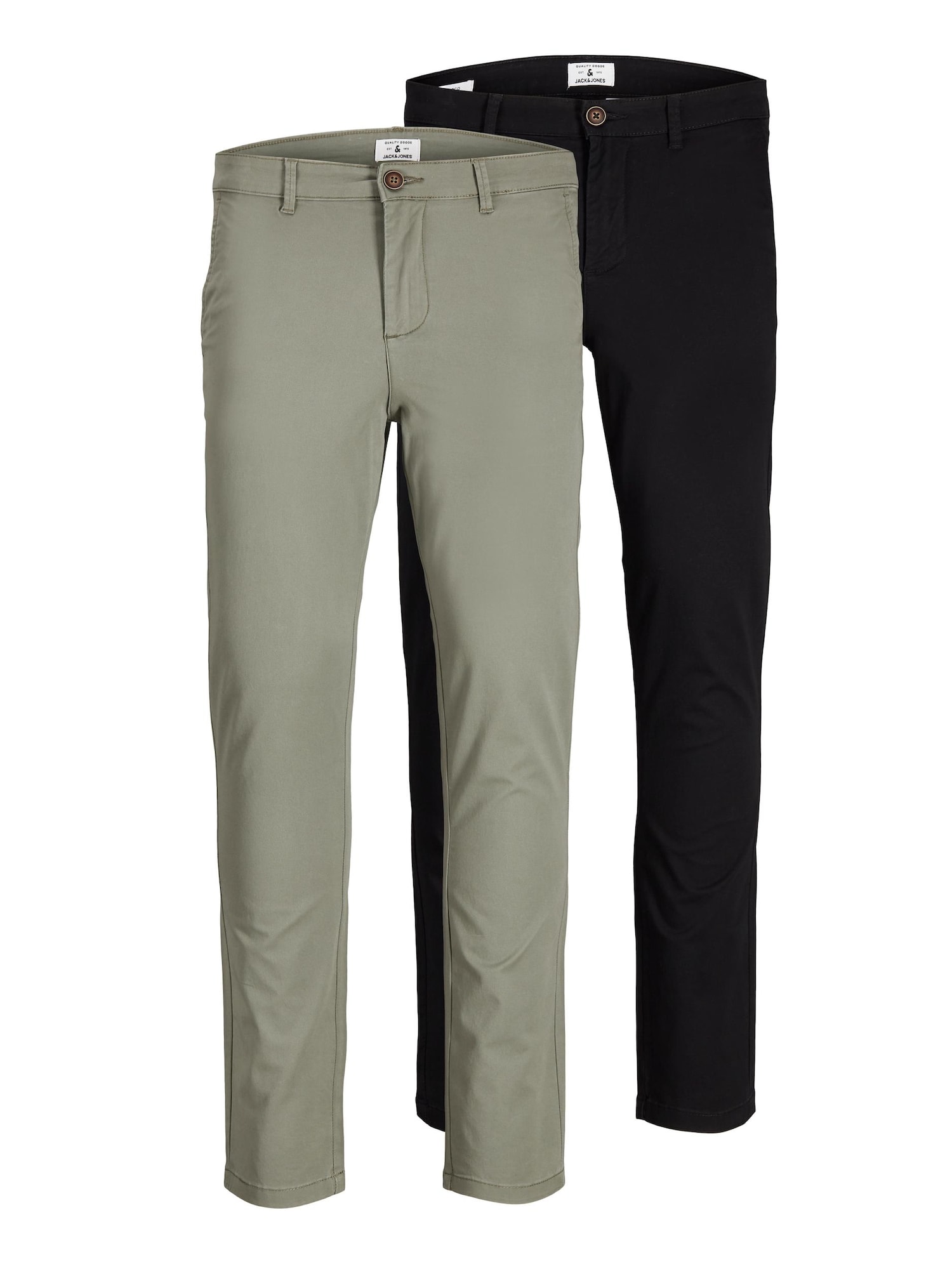 JACK & JONES Chino hlače 'Marco'  oliva / črna