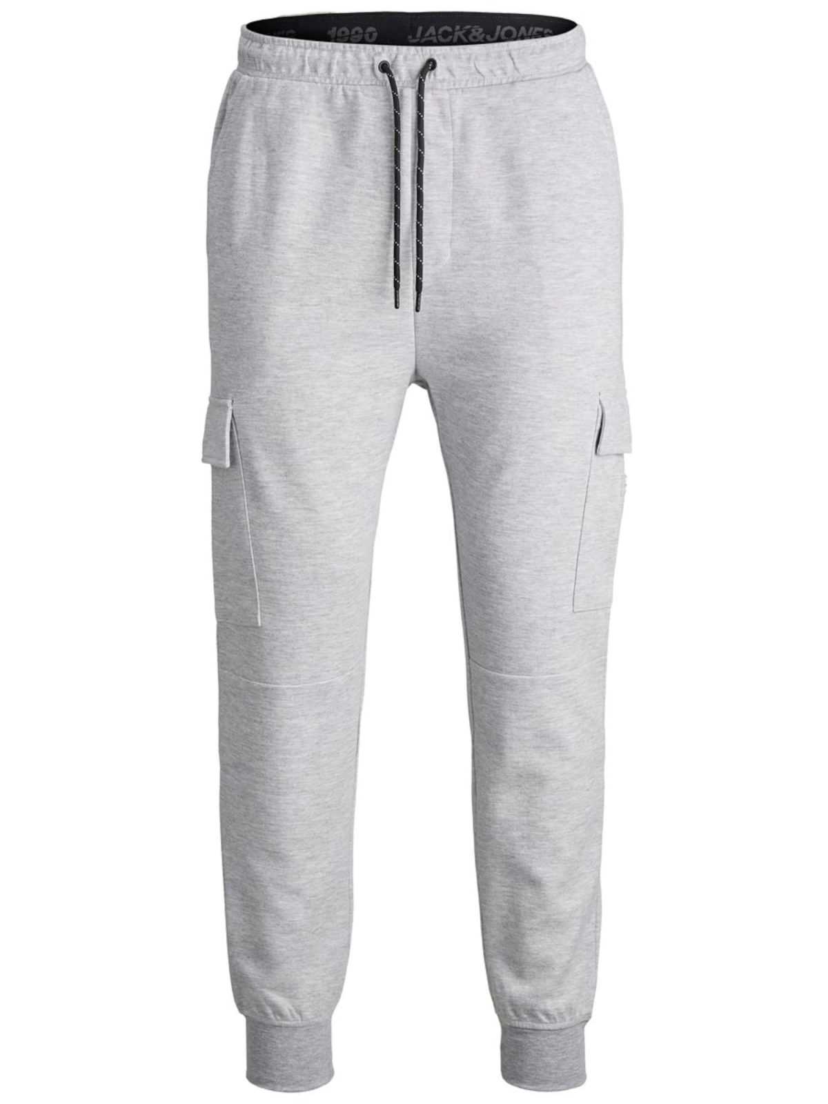 JACK & JONES Kargo hlače 'Gordon Air'  pegasto siva / črna