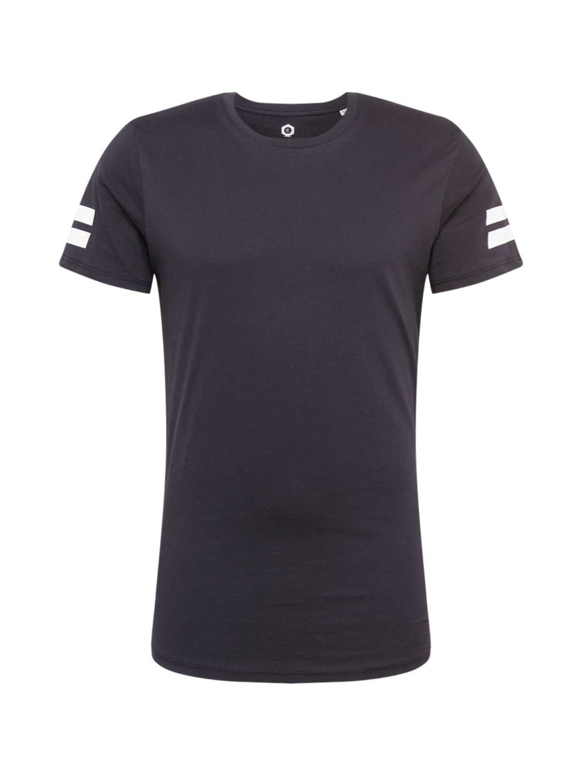 JACK & JONES Majica 'Boro'  črna / bela