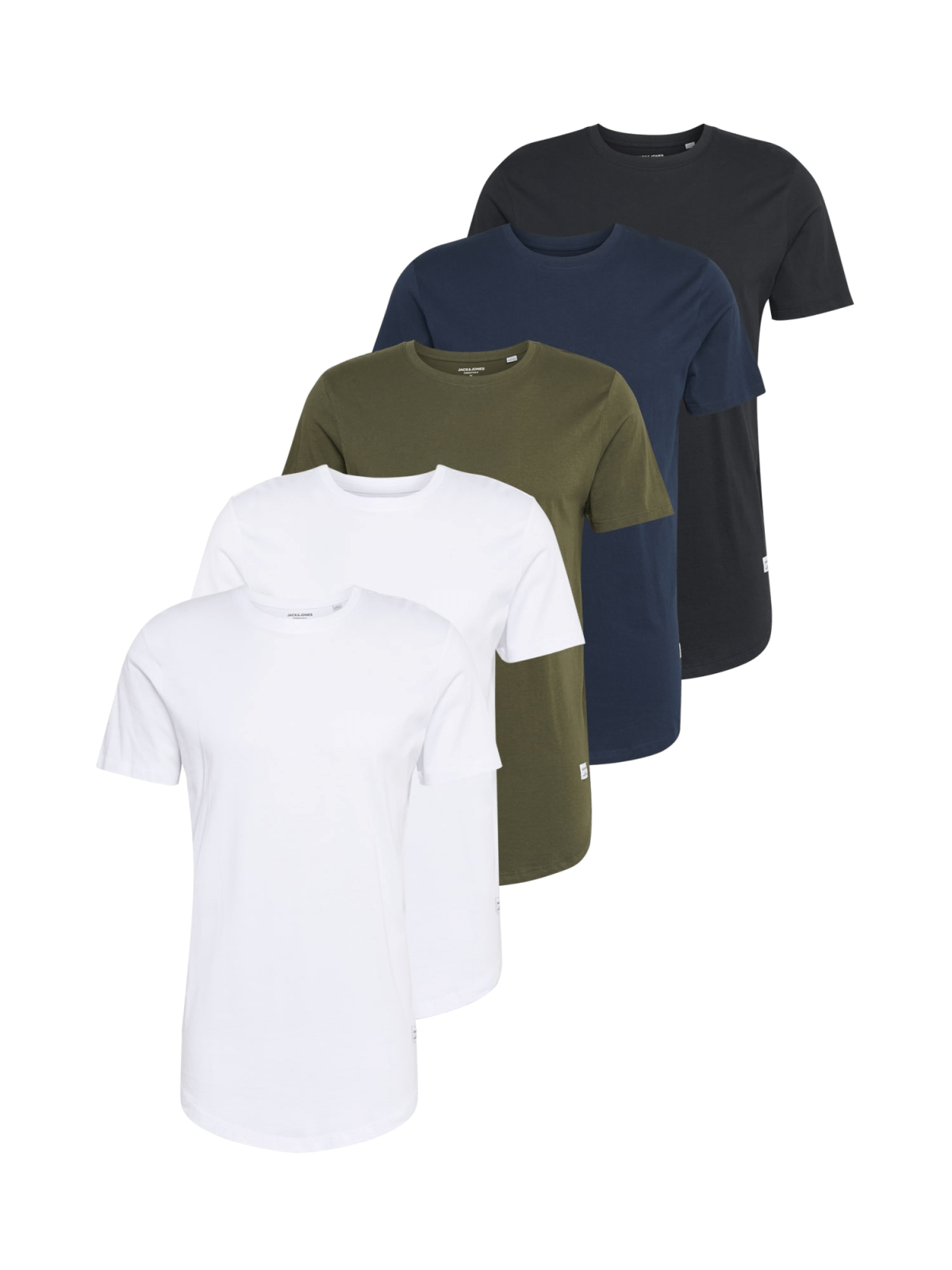 JACK & JONES Majica 'Noa'  mornarska / oliva / črna / bela