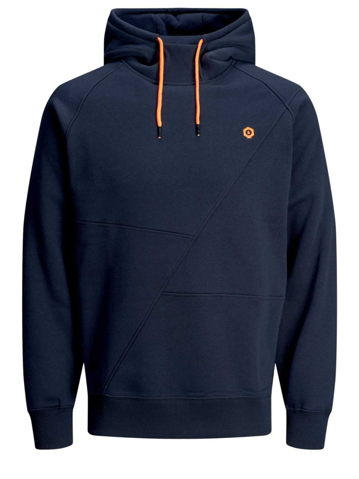 JACK & JONES Majica 'Pinn'  mornarska / oranžna