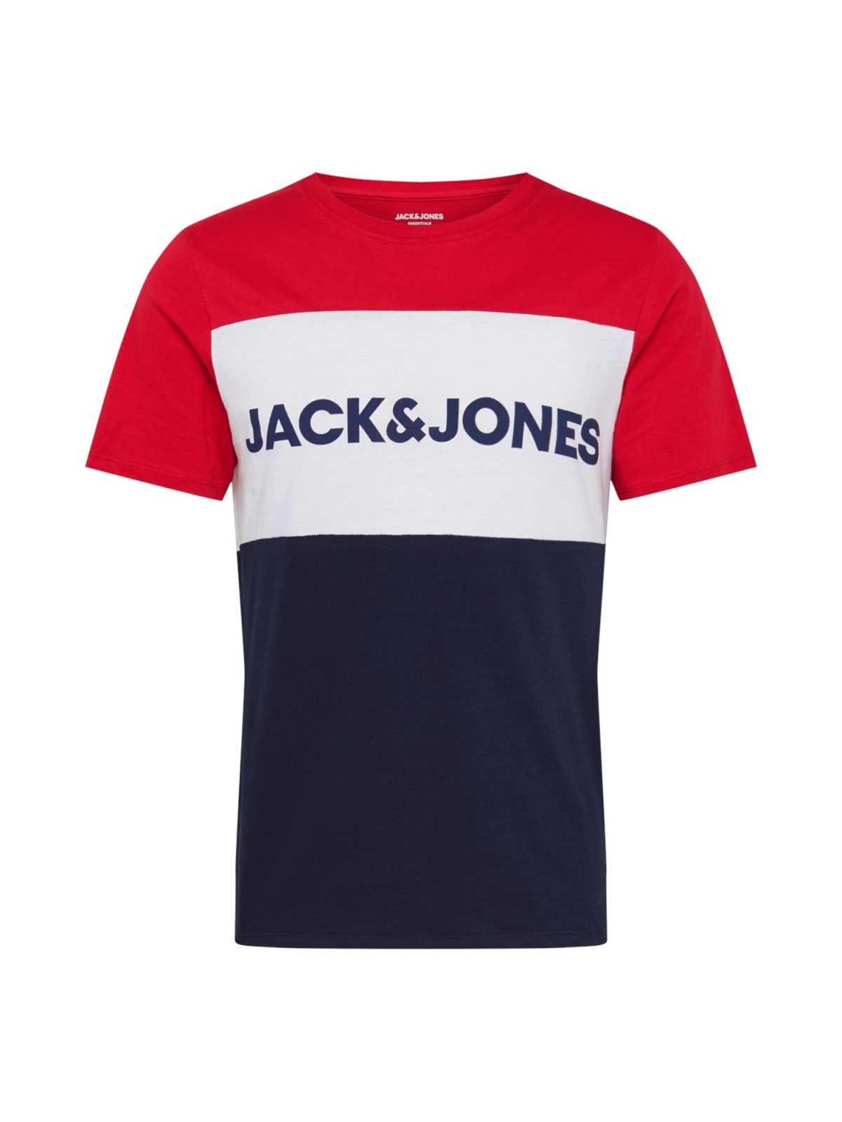 JACK & JONES Majica  marine / grenada / bela