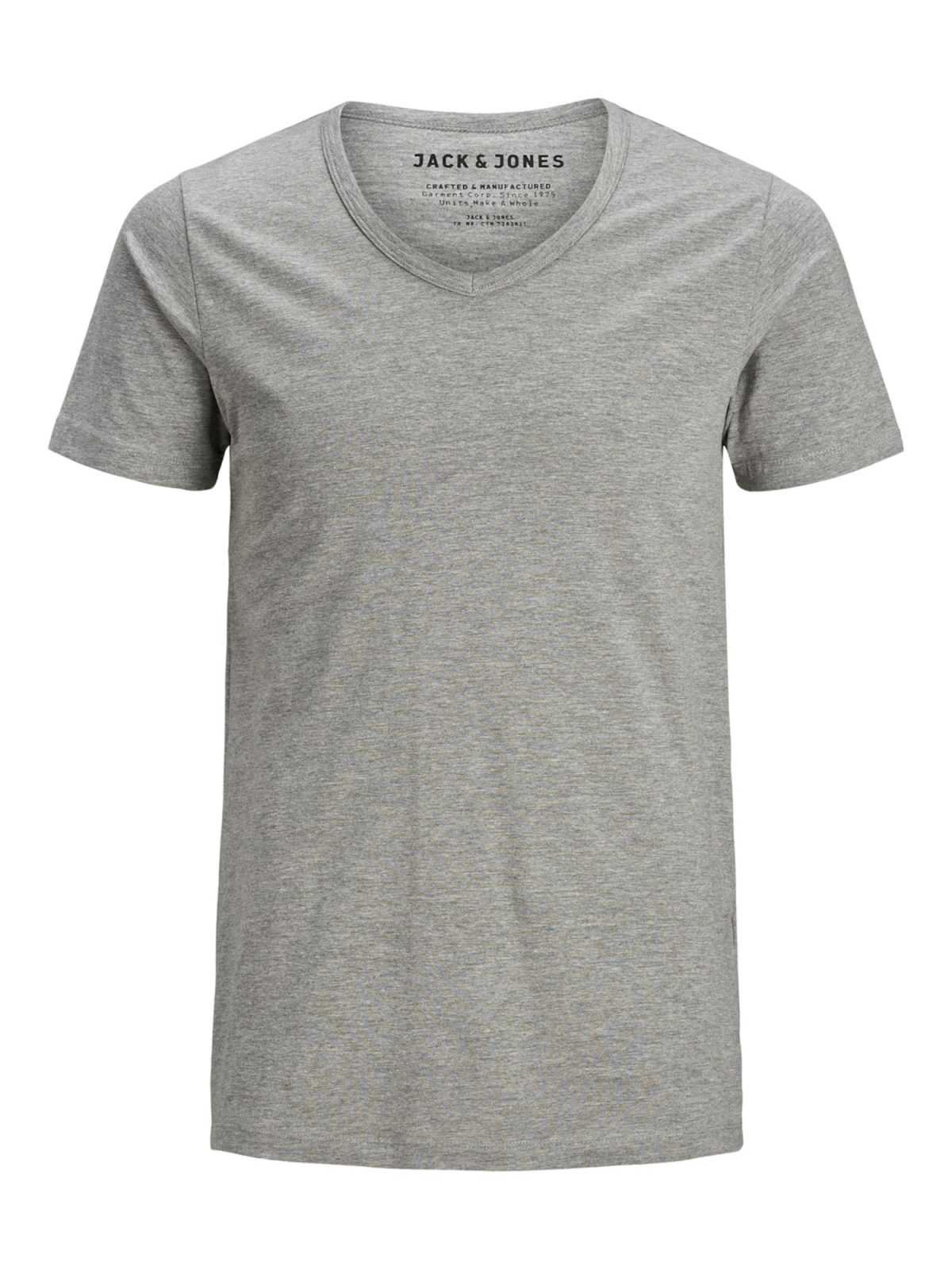 JACK & JONES Majica  pegasto siva