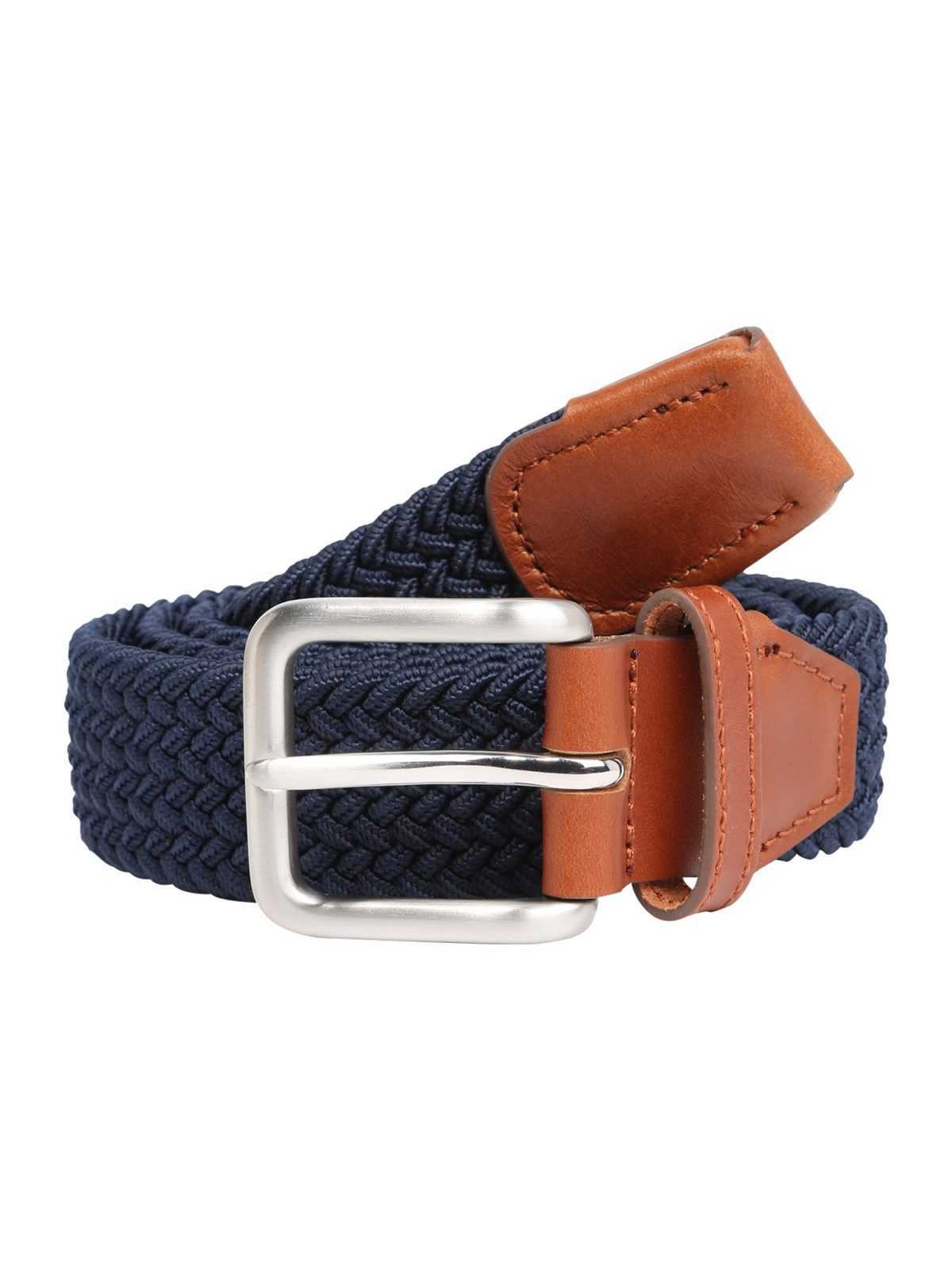 JACK & JONES Pas 'SPRING WOVEN BELT'  mornarska / konjak