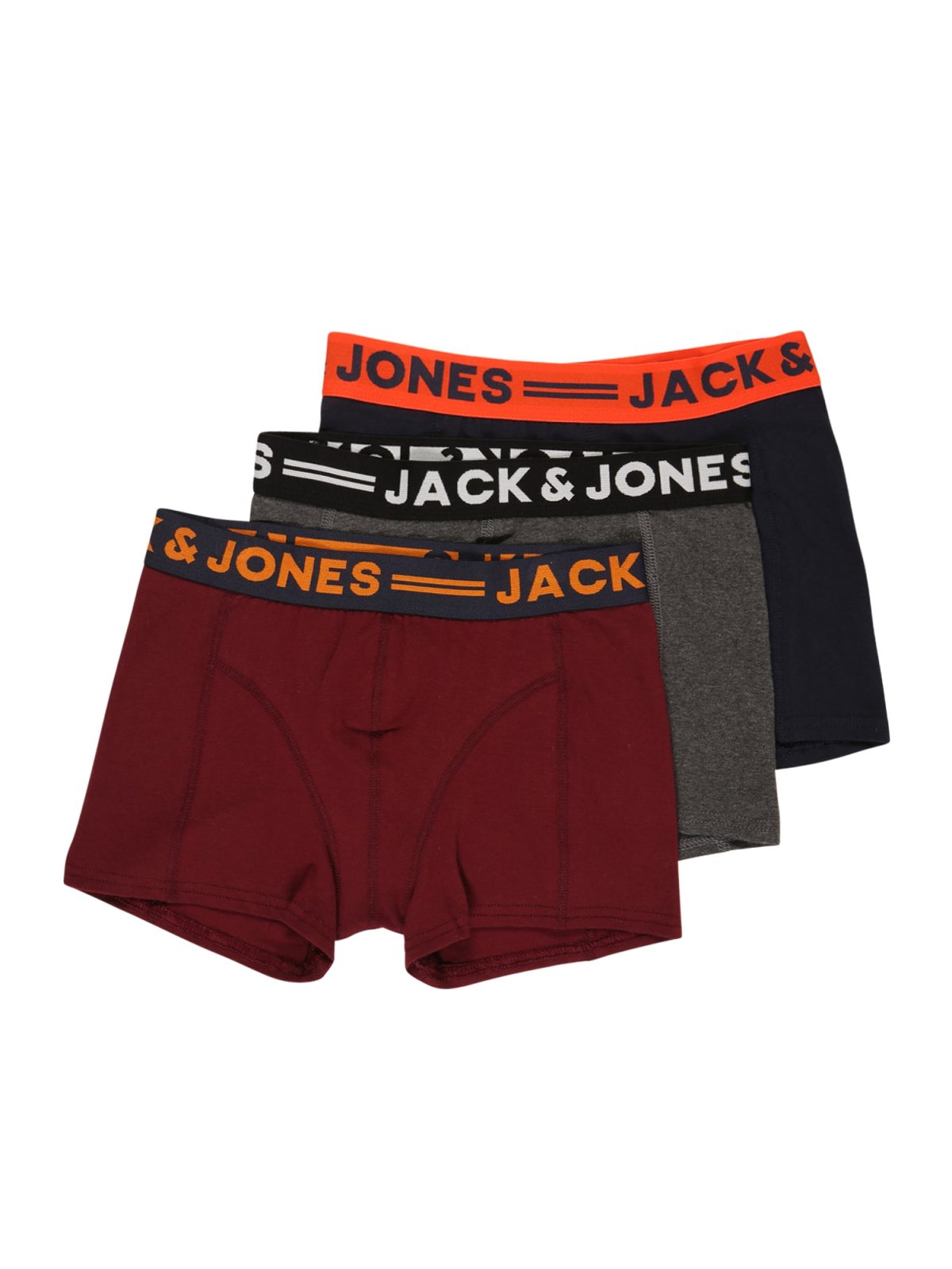 JACK & JONES Spodnjice  mornarska / pegasto siva / oranžna / temno rdeča / črna / bela