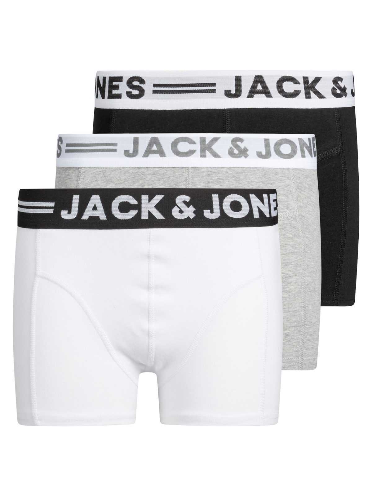 JACK & JONES Spodnjice  siva / črna / bela