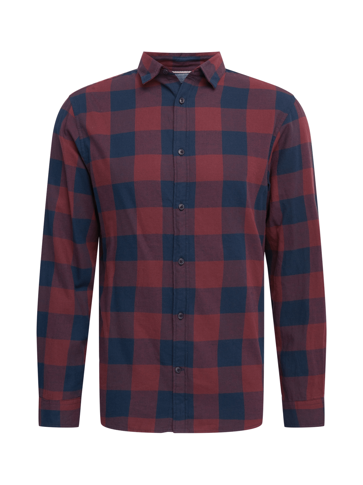 JACK & JONES Srajca 'Gingham'  temno modra / vinsko rdeča