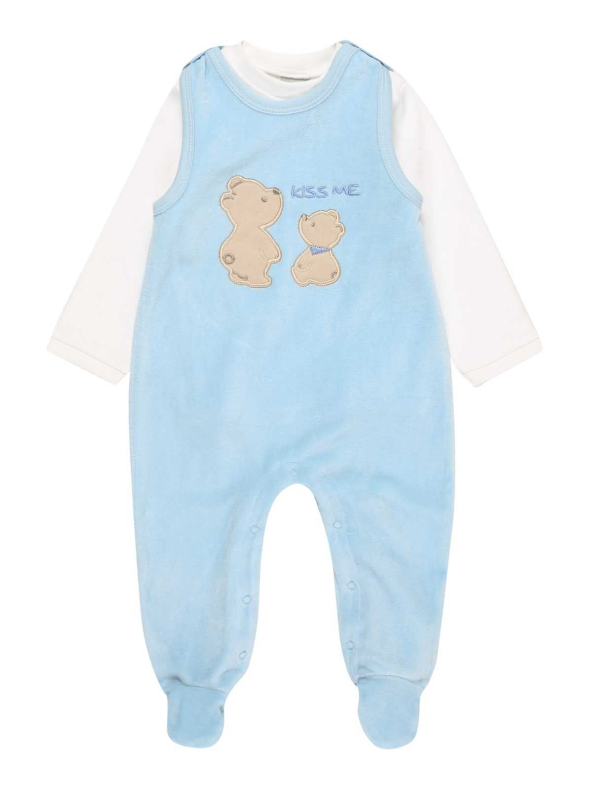 JACKY Pajac/bodi 'BASIC LINE Newborn'  svetlo modra / bela
