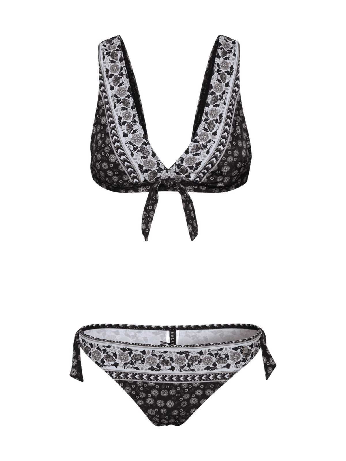 JETTE Bikini 'Bow'  siva / črna / bela