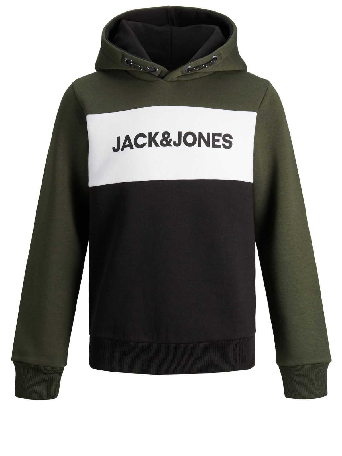 Jack & Jones Junior Majica  mokka / črna / bela