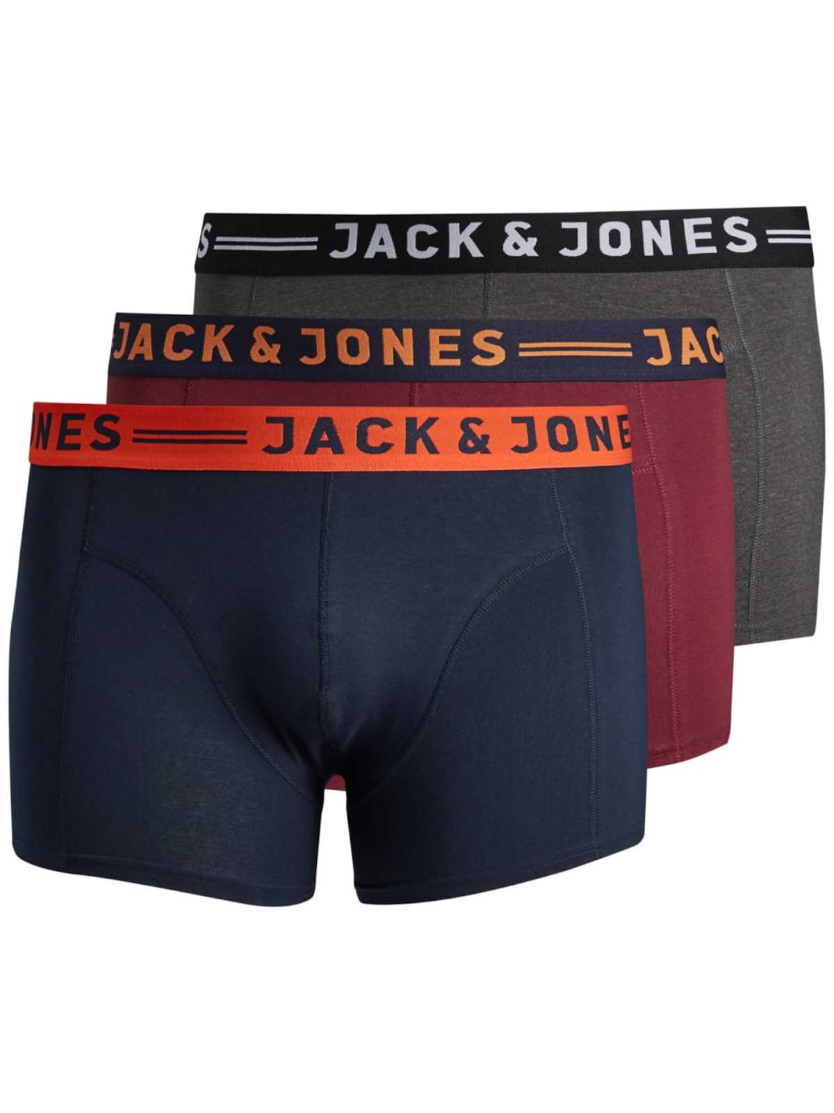 Jack & Jones Plus Boksarice  mornarska / pegasto siva / temno oranžna / burgund / bela