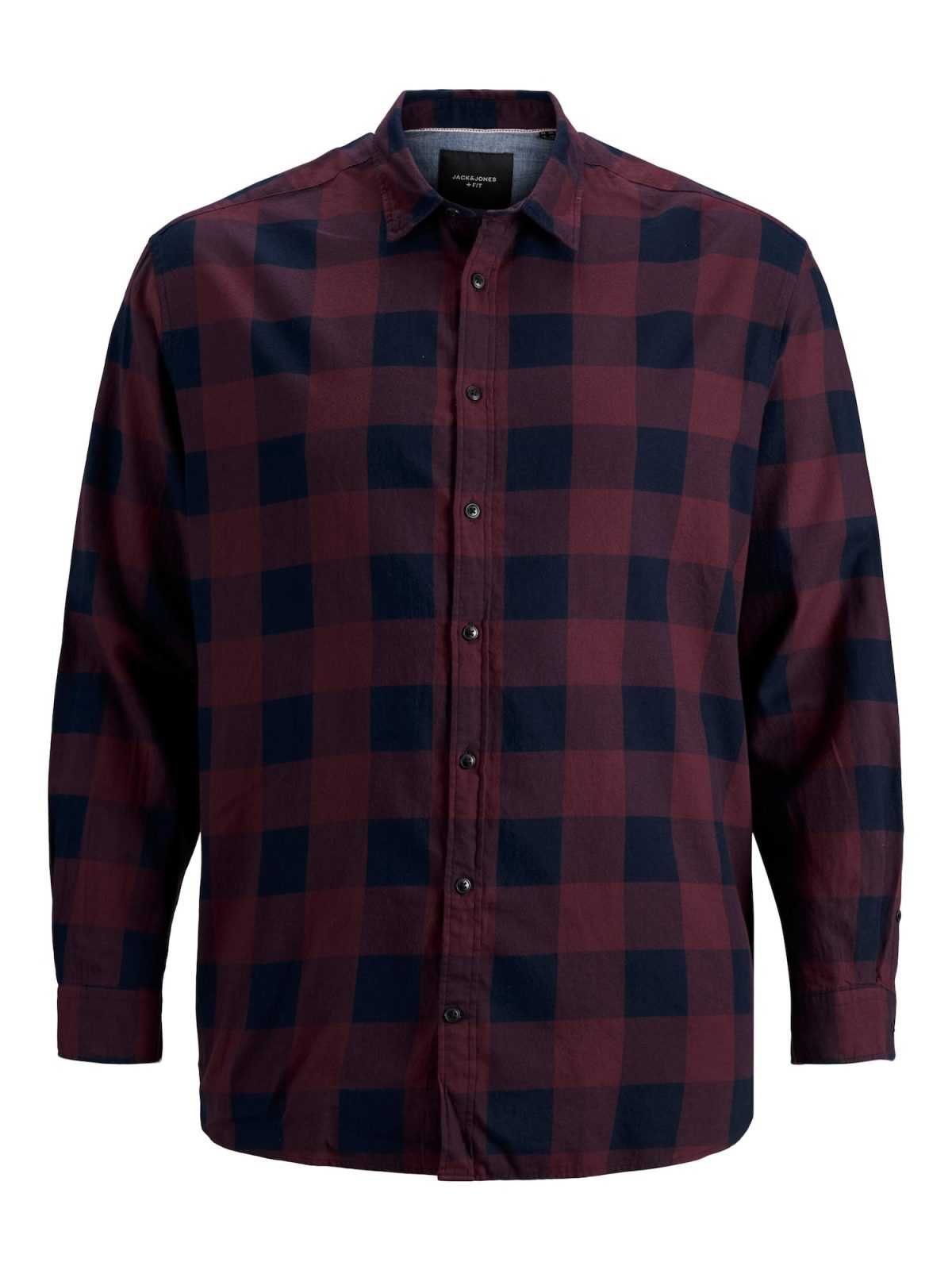 Jack & Jones Plus Srajca 'Gingham'  nočno modra / češnjevo rdeča