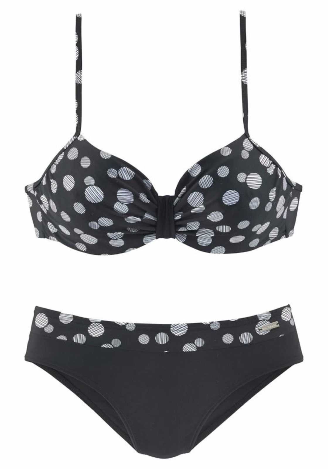 LASCANA Bikini 'Wire Glue'  črna / bela