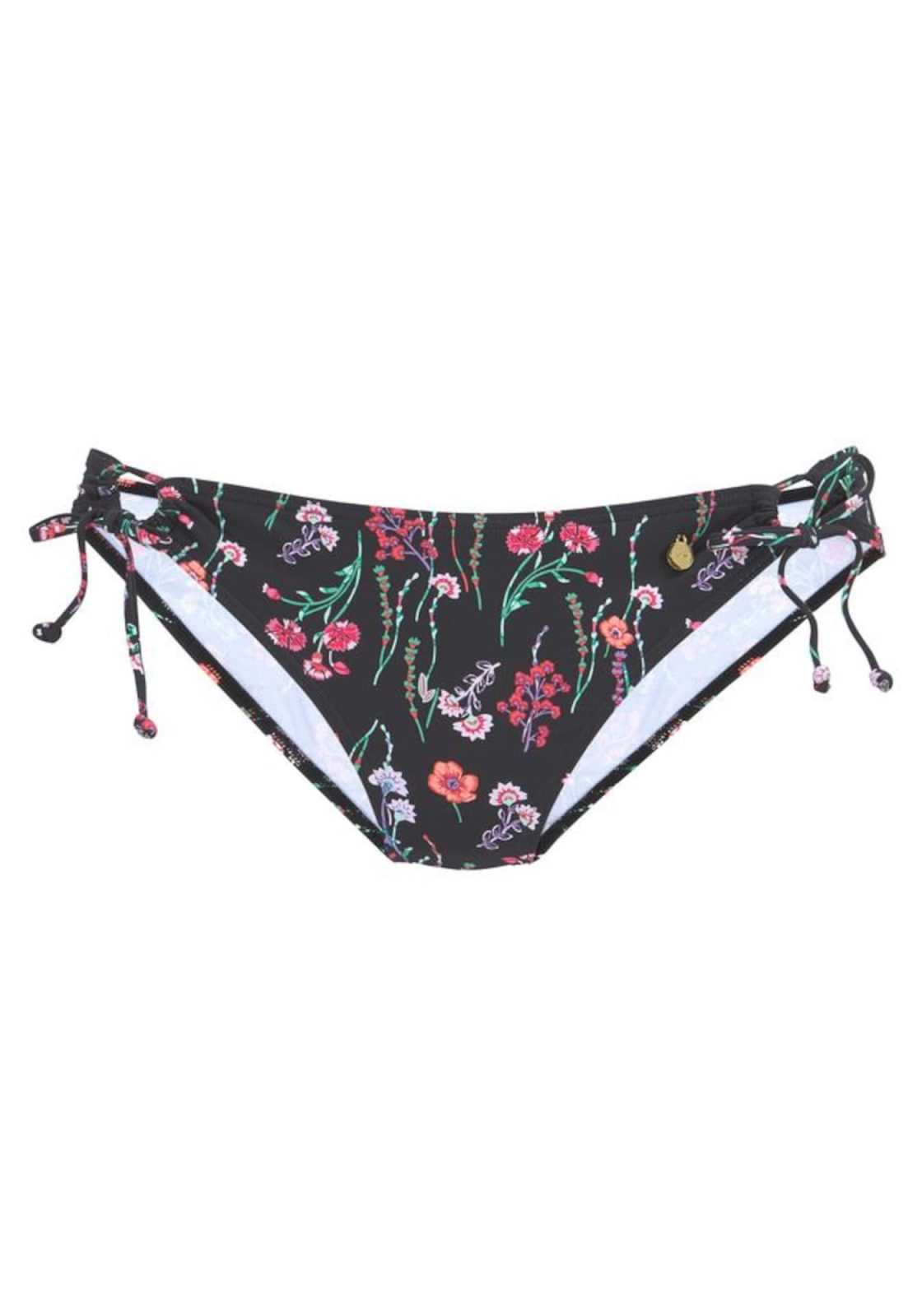 LASCANA Bikini hlačke 'Bloom'  zelena / lila / rdeča / črna
