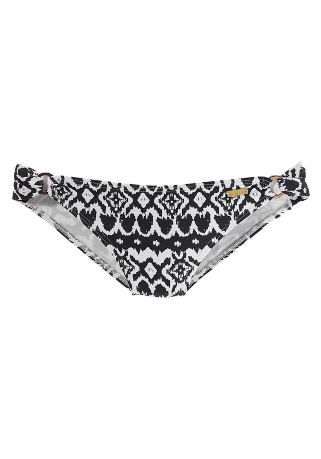 LASCANA Bikini hlačke 'Grace'  črna / bela