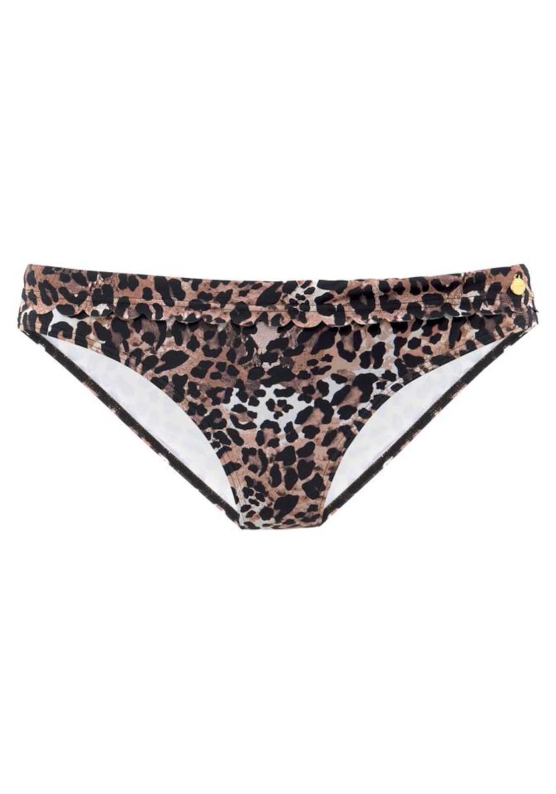 LASCANA Bikini hlačke 'Lexa'  rjava / karamel / črna