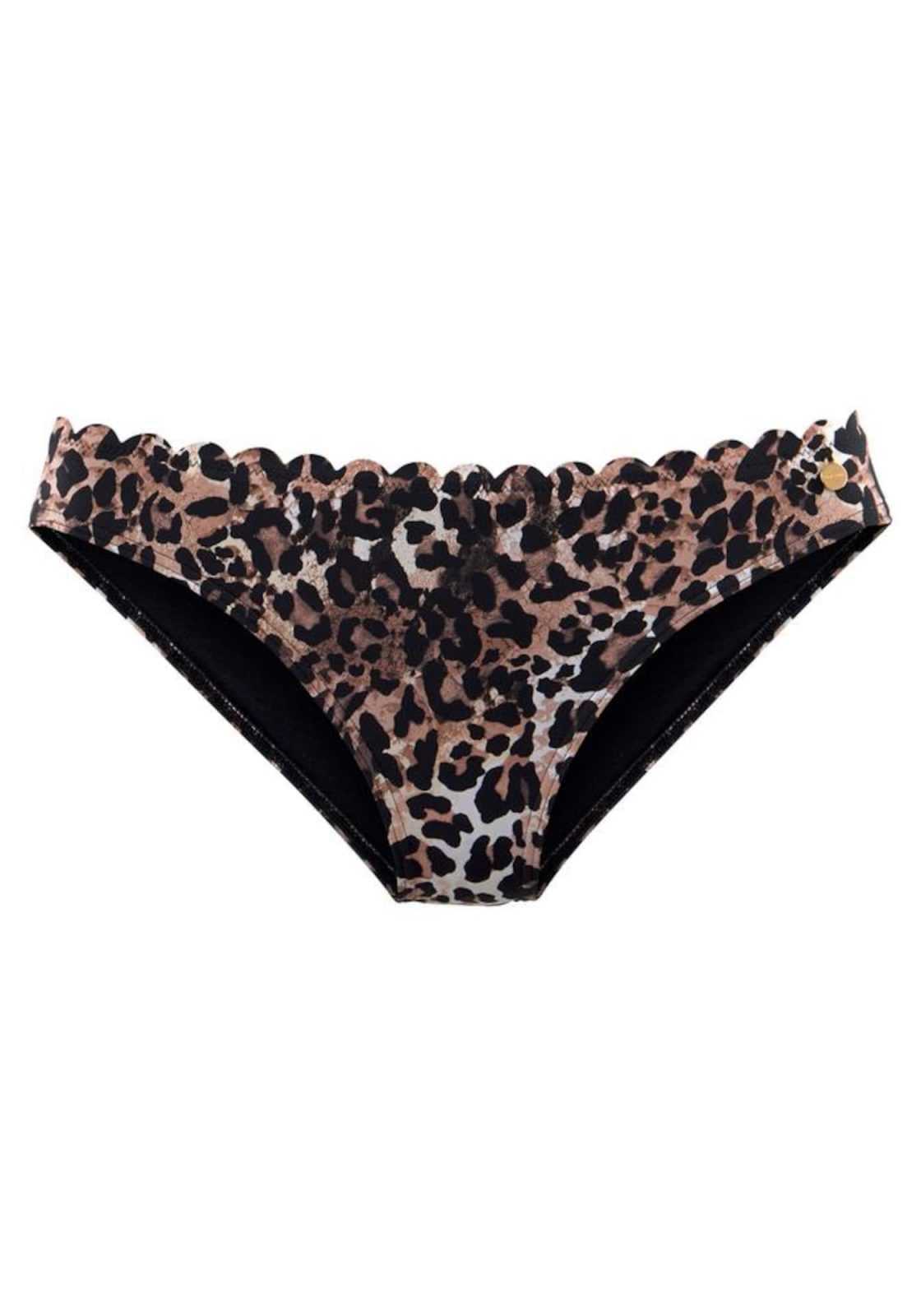 LASCANA Bikini hlačke 'Lexa'  rjava / svetlo rjava / črna