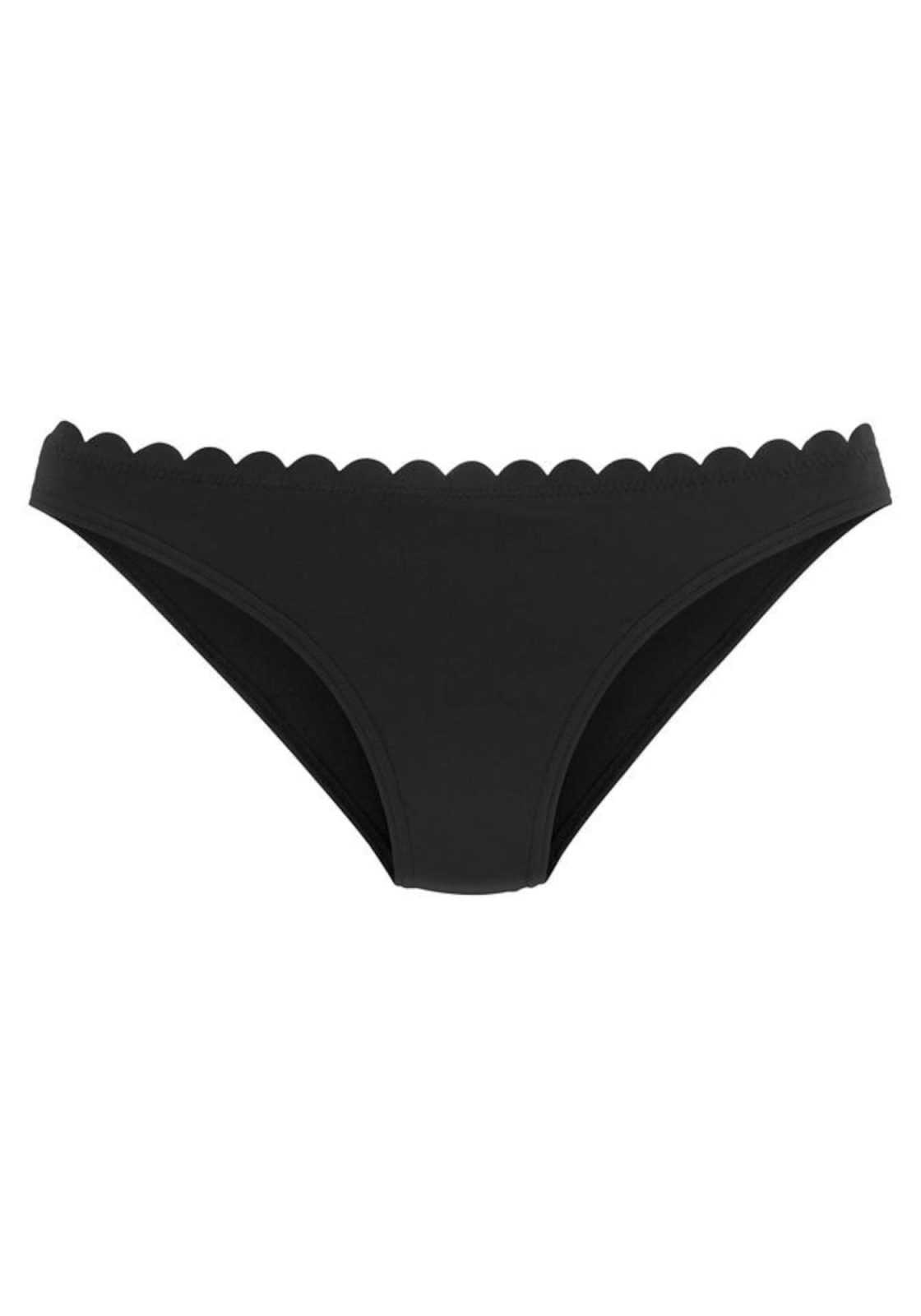 LASCANA Bikini hlačke 'Scallop'  črna