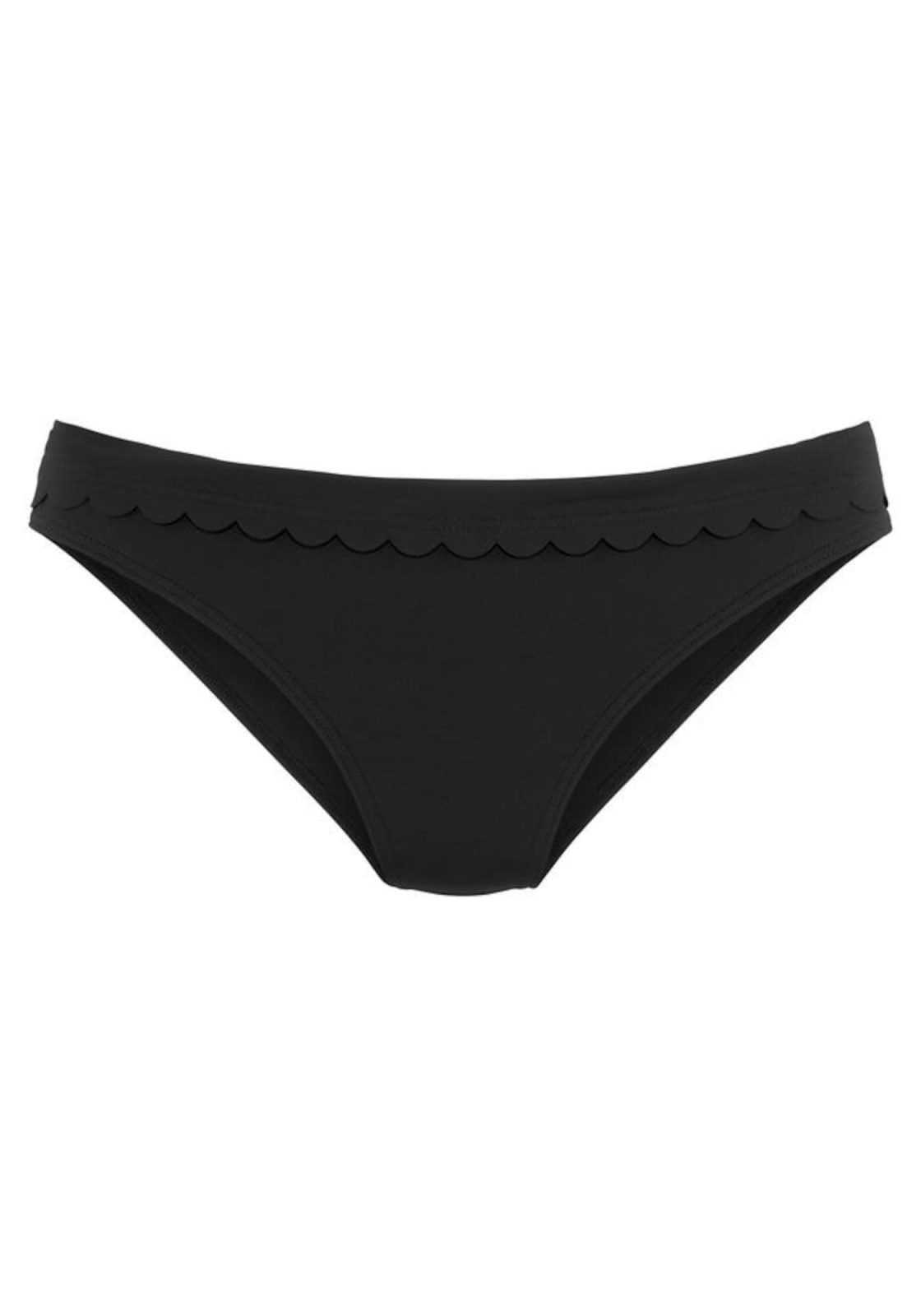 LASCANA Bikini hlačke 'Scallop'  črna